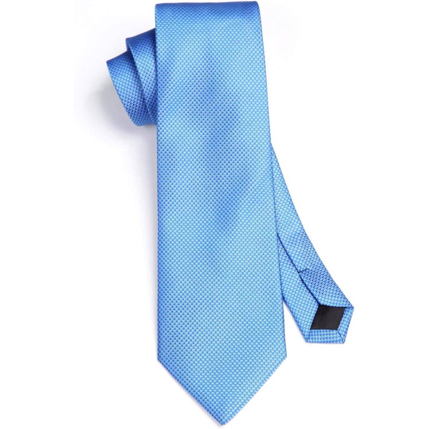 Krawatte Set Einstecktuch Herren Hochzeit Hahnentritt Blau