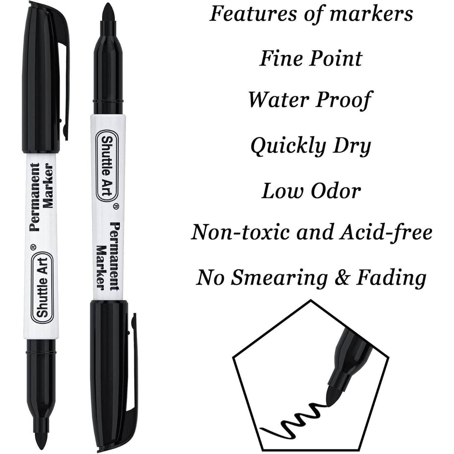Permanentmarker Feinspitze 30er wasserfest Glas Kunststoff Schwarz