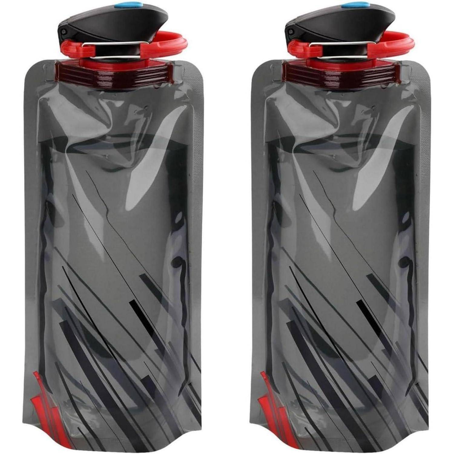Trinkflasche faltbar wiederverwendbar 2 Stück (Schwarz) 2 Stück