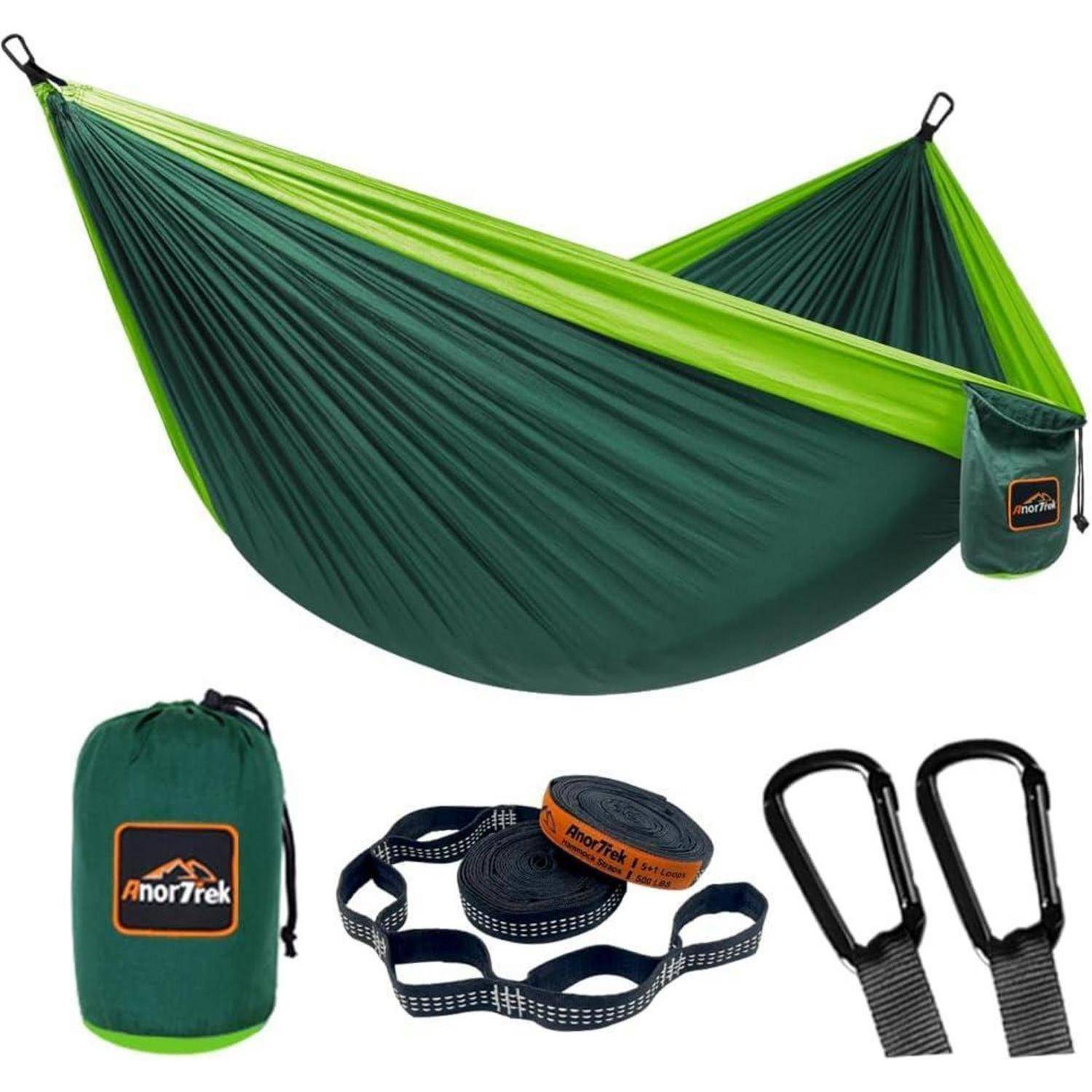 Hängematte Camping Fallschirm Nylon Dunkelgrün&grün 280 x 140 cm