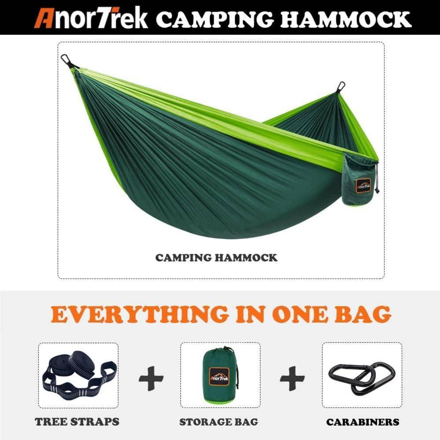 Hängematte Camping Fallschirm Nylon Dunkelgrün&grün 280 x 140 cm