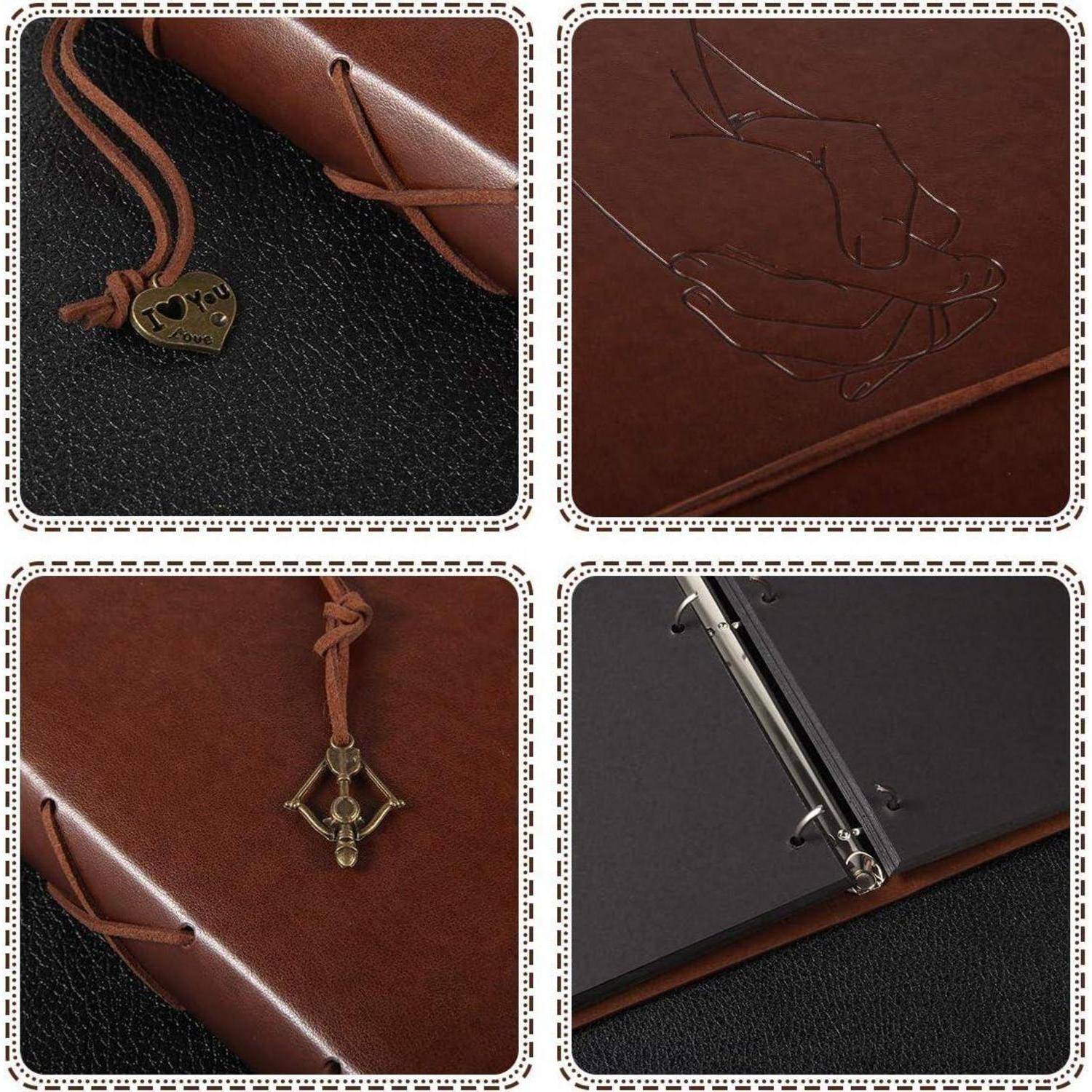 Fotoalbum Leder Scrapbook Klein(22x18CM) Händchen Halten