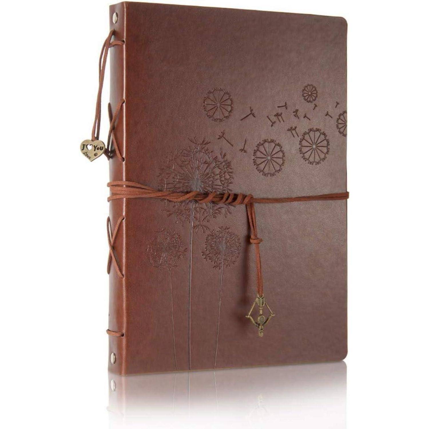 Fotoalbum Leder Scrapbook Hochzeit Groß(27,5x20,5CM) Löwenzahn