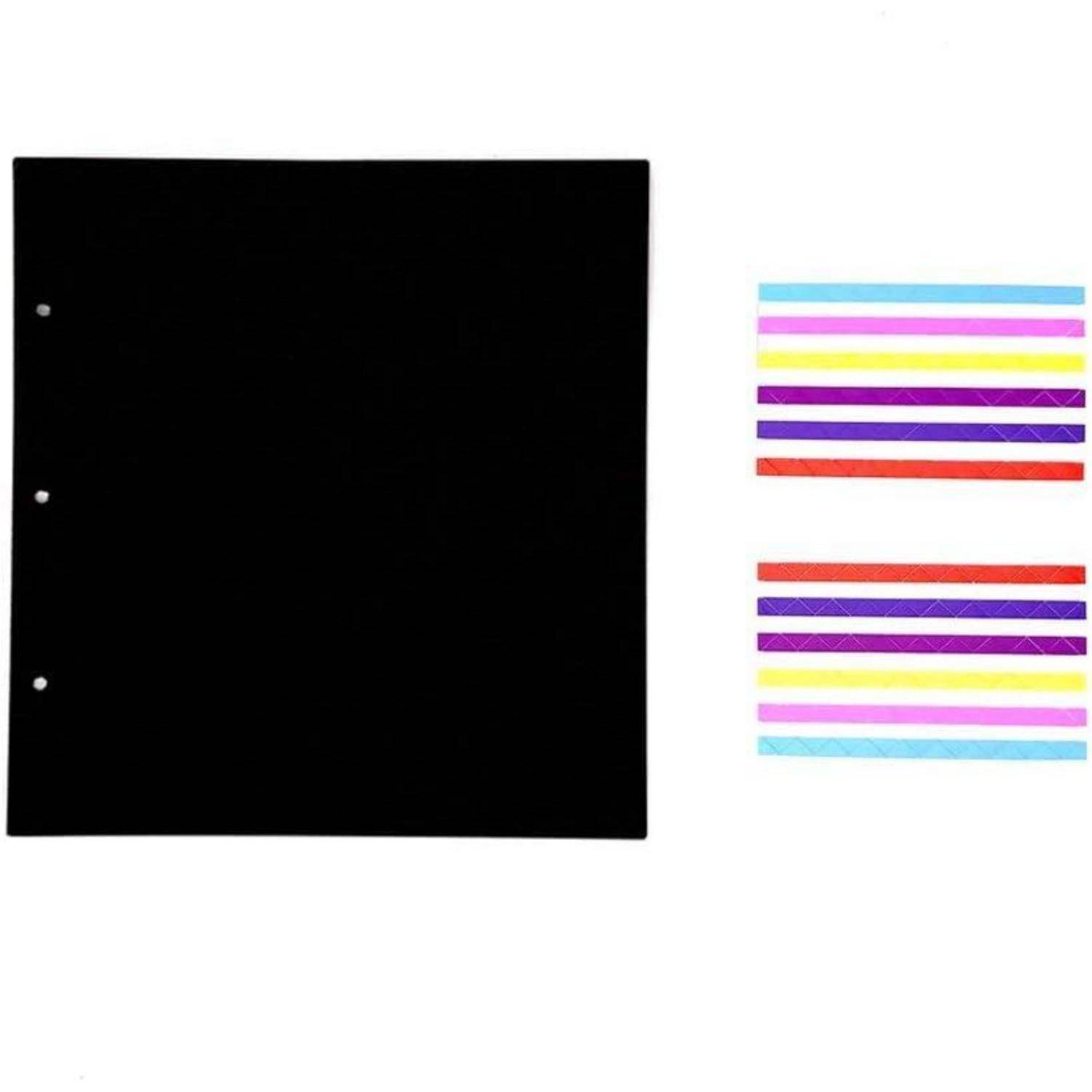 Fotoalbum Seiten Refill Innenseiten Scrapbook 25x23cm 20pcs Schwarz