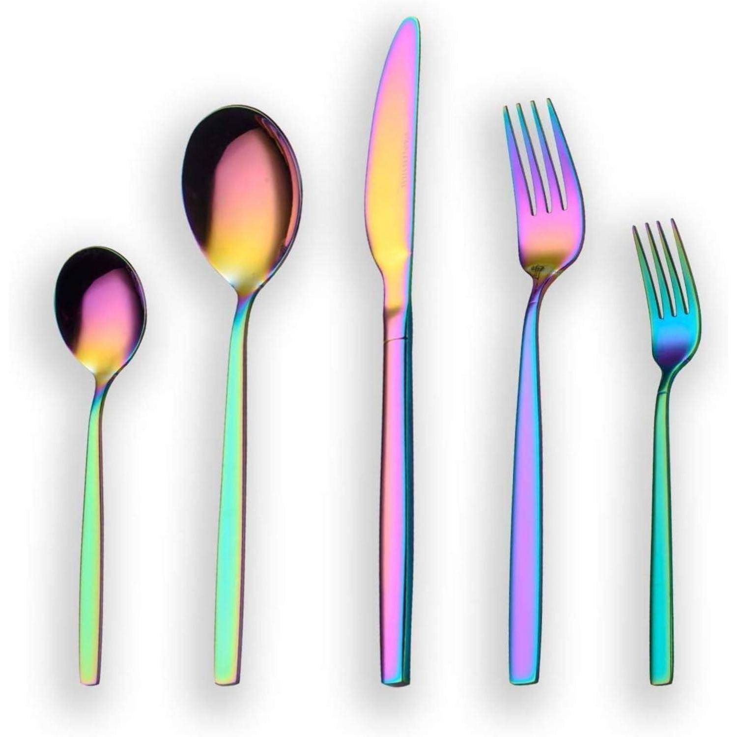 Besteckset Titanium Regenbogen Plated 30 Stück Service 6 04.regenbogen