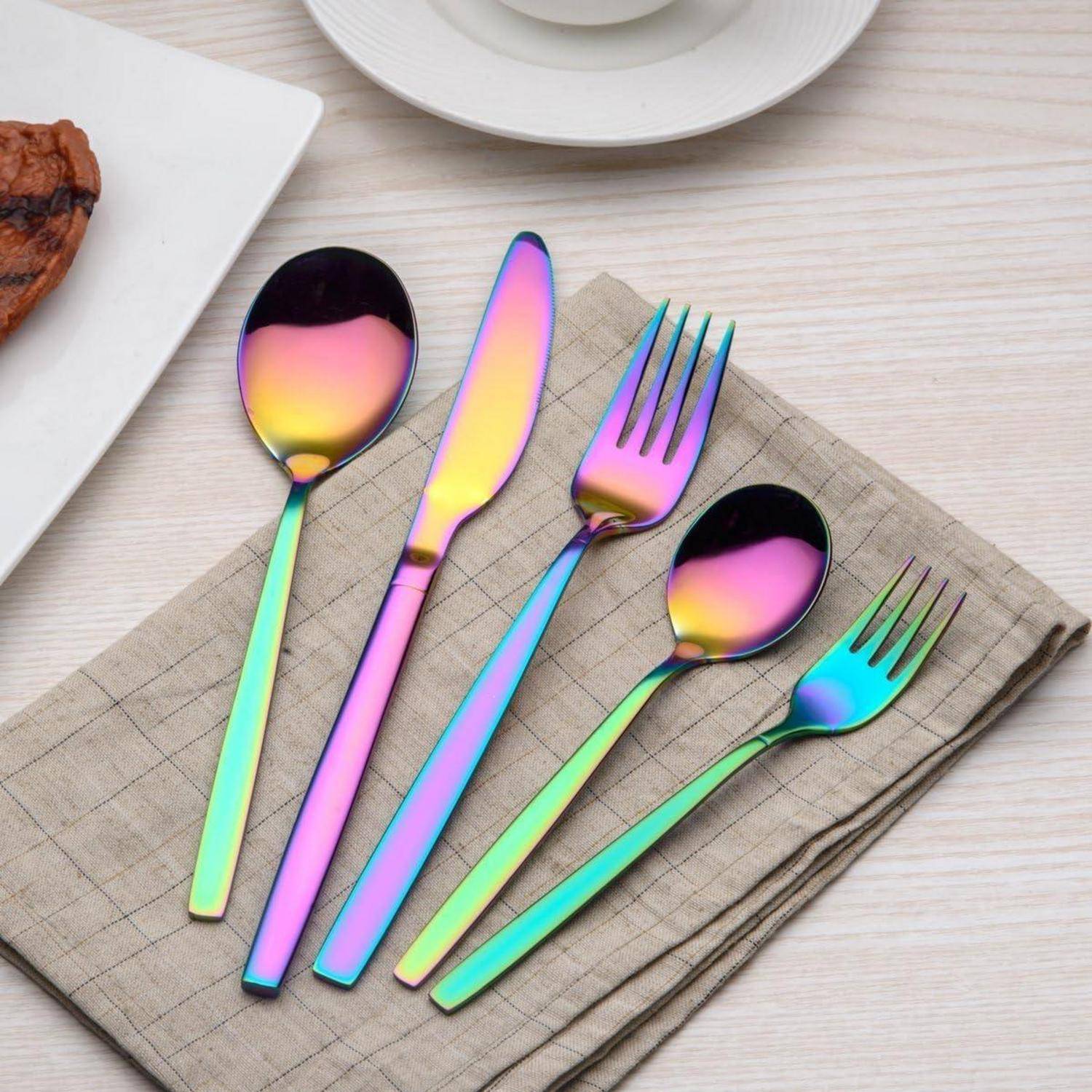 Besteckset Titanium Regenbogen Plated 30 Stück Service 6 04.regenbogen