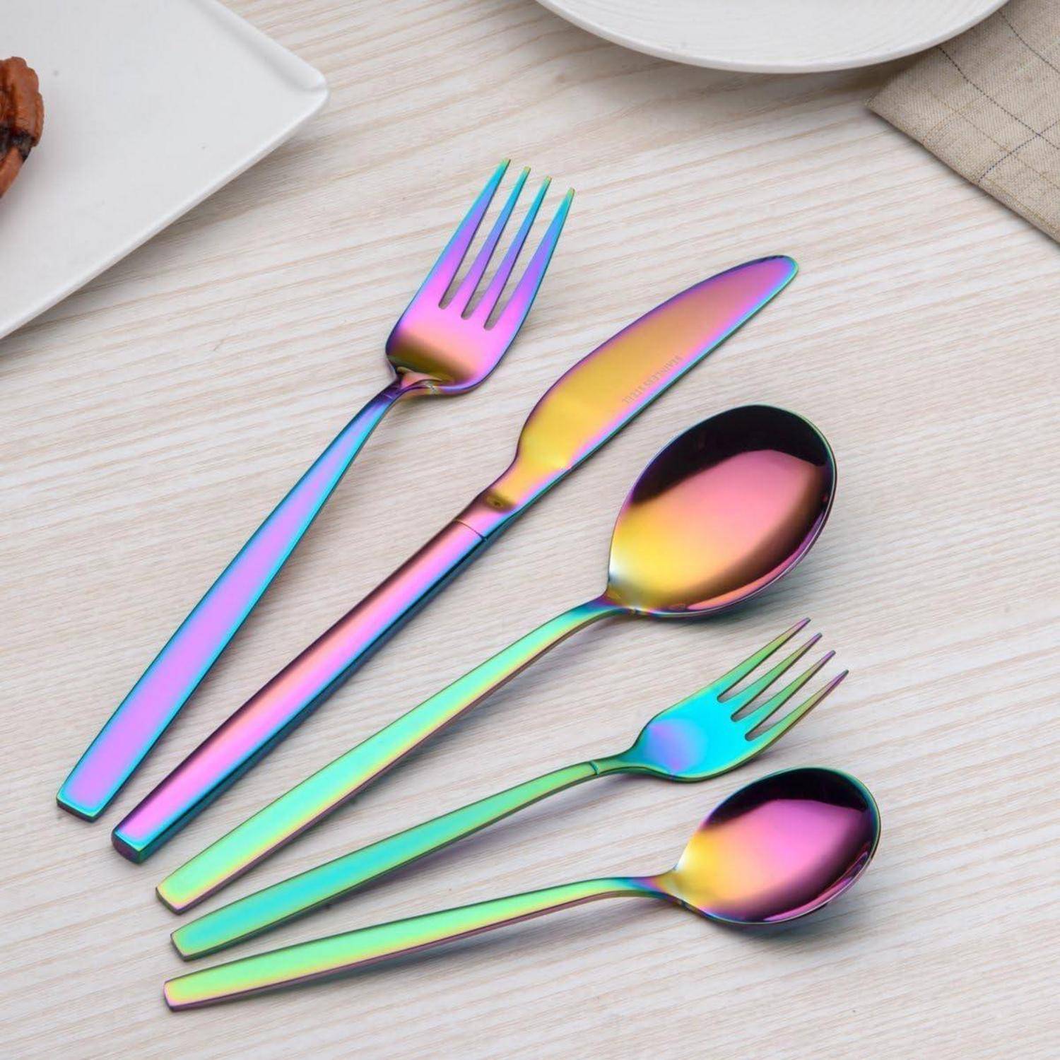 Besteckset Titanium Regenbogen Plated 30 Stück Service 6 04.regenbogen