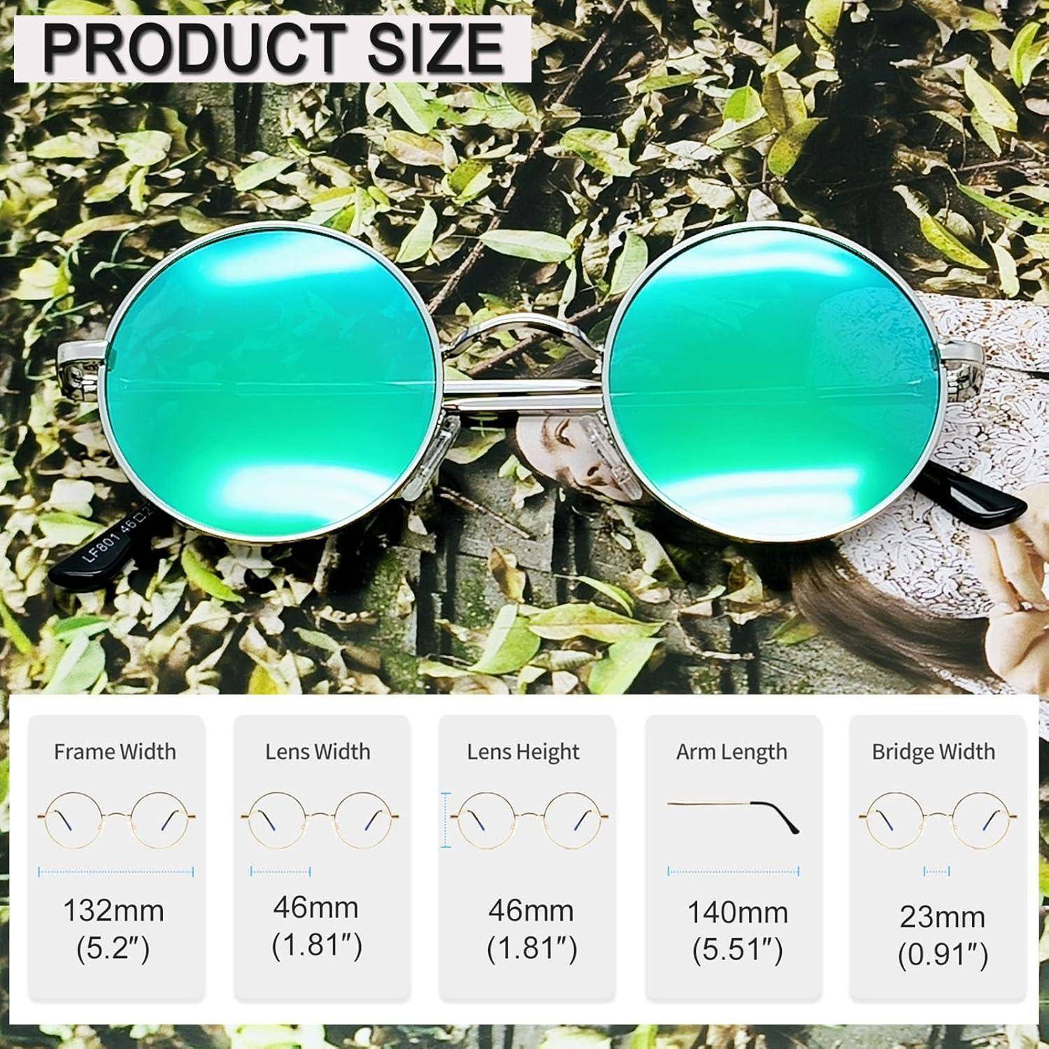 Sonnenbrille Rund A02-silber Grün Verspiegelt Wie die Bilder