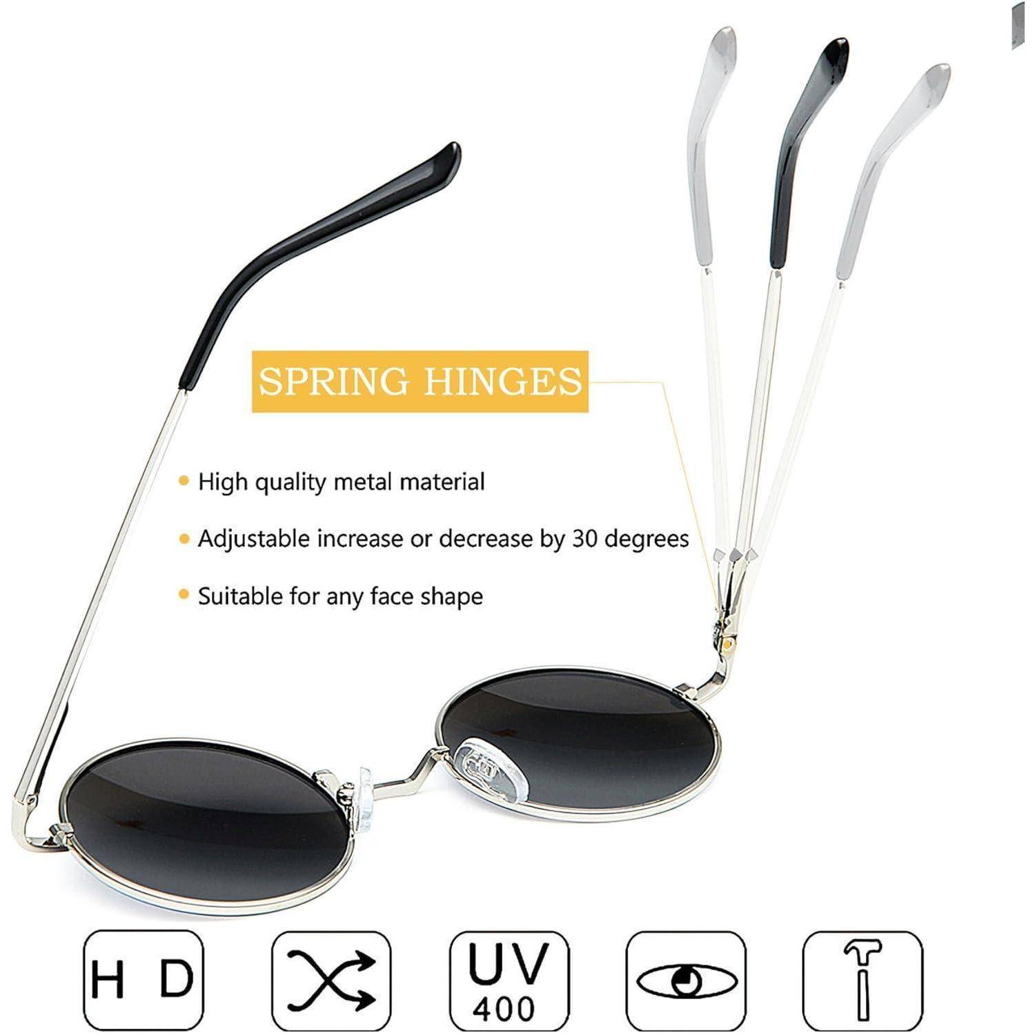 Sonnenbrille Rund A02-silber Grün Verspiegelt Wie die Bilder
