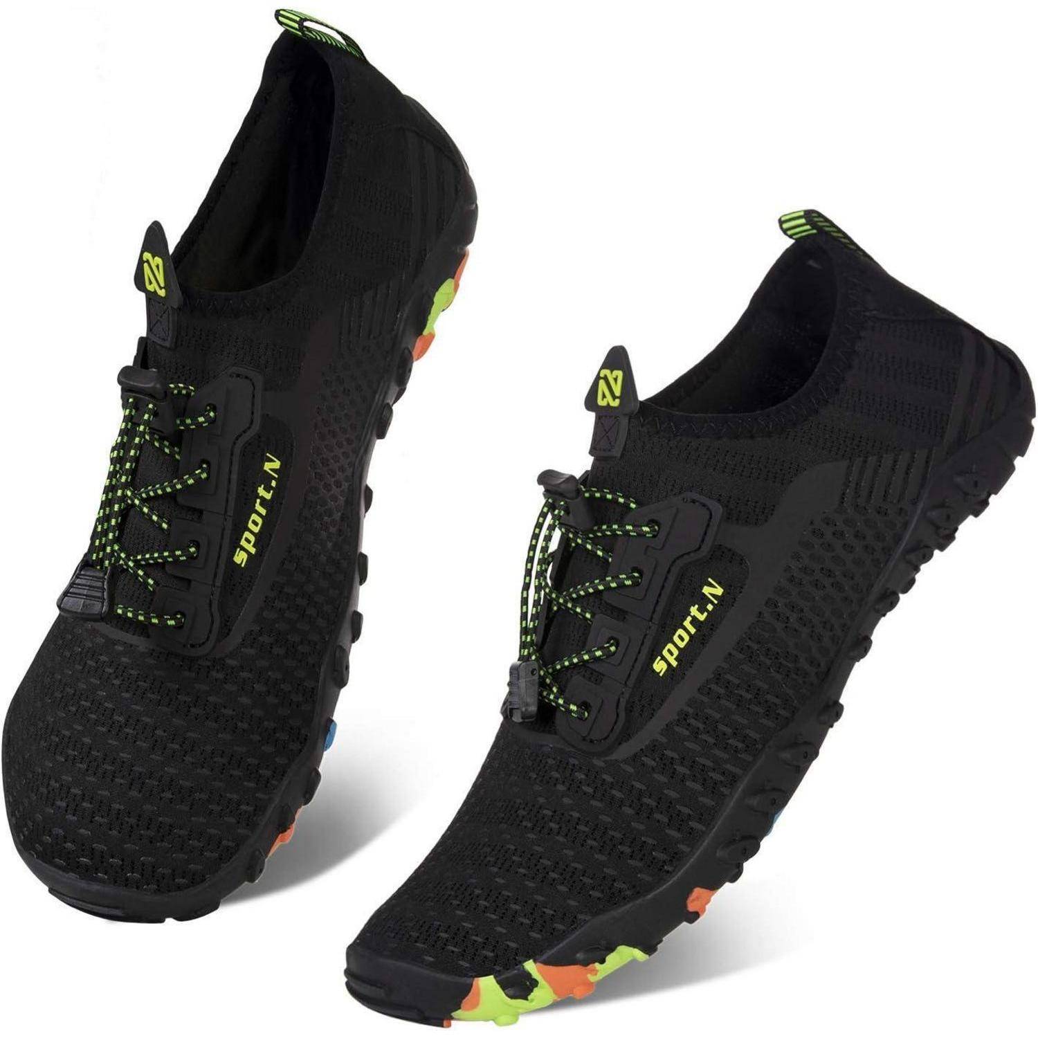 Badeschuhe Damen Herren Aquaschuhe Surfschuhe 36 EU Zb244 Schwarz