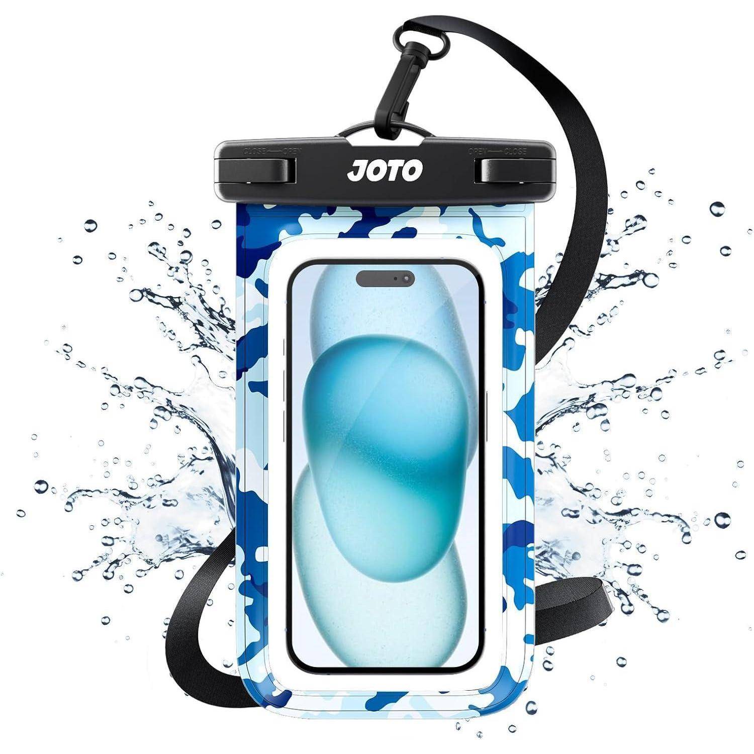 Handyhülle Wasserdicht Unterwasser IPX8 Waterproof 7 Zoll Camo Blau