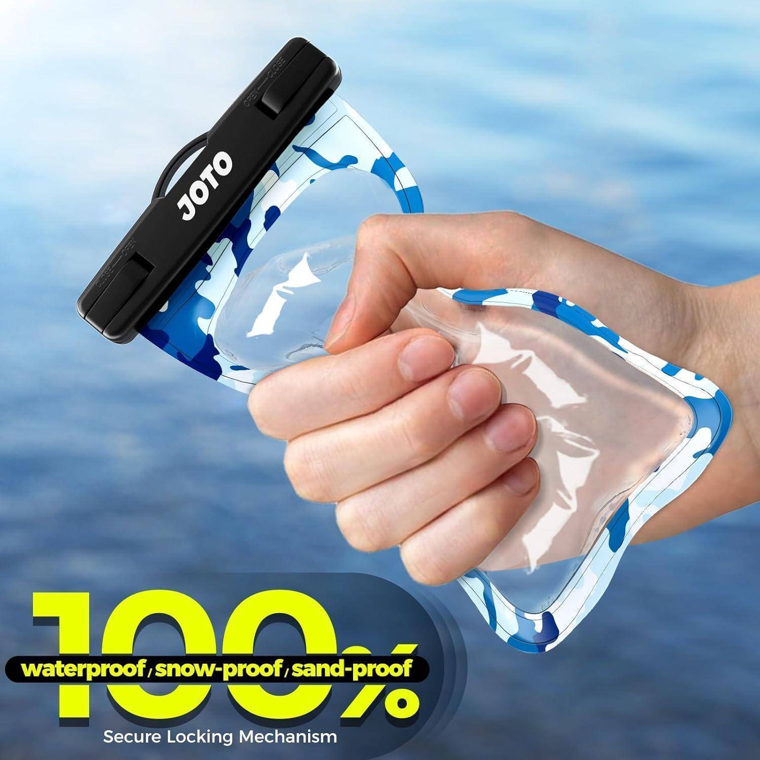 Handyhülle Wasserdicht Unterwasser IPX8 Waterproof 7 Zoll Camo Blau