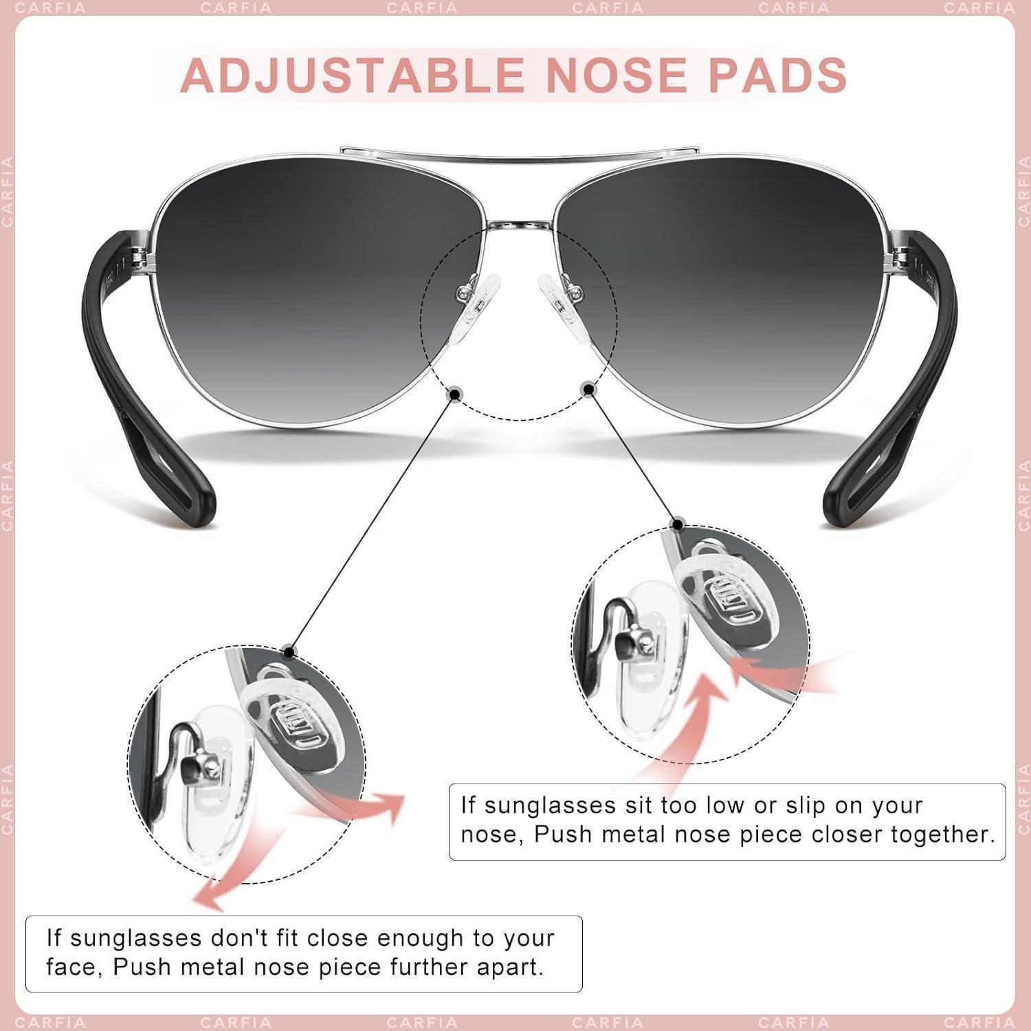Sonnenbrille Polarisierte Damen Rahmen Silber Linsen Farbverlauf Grau