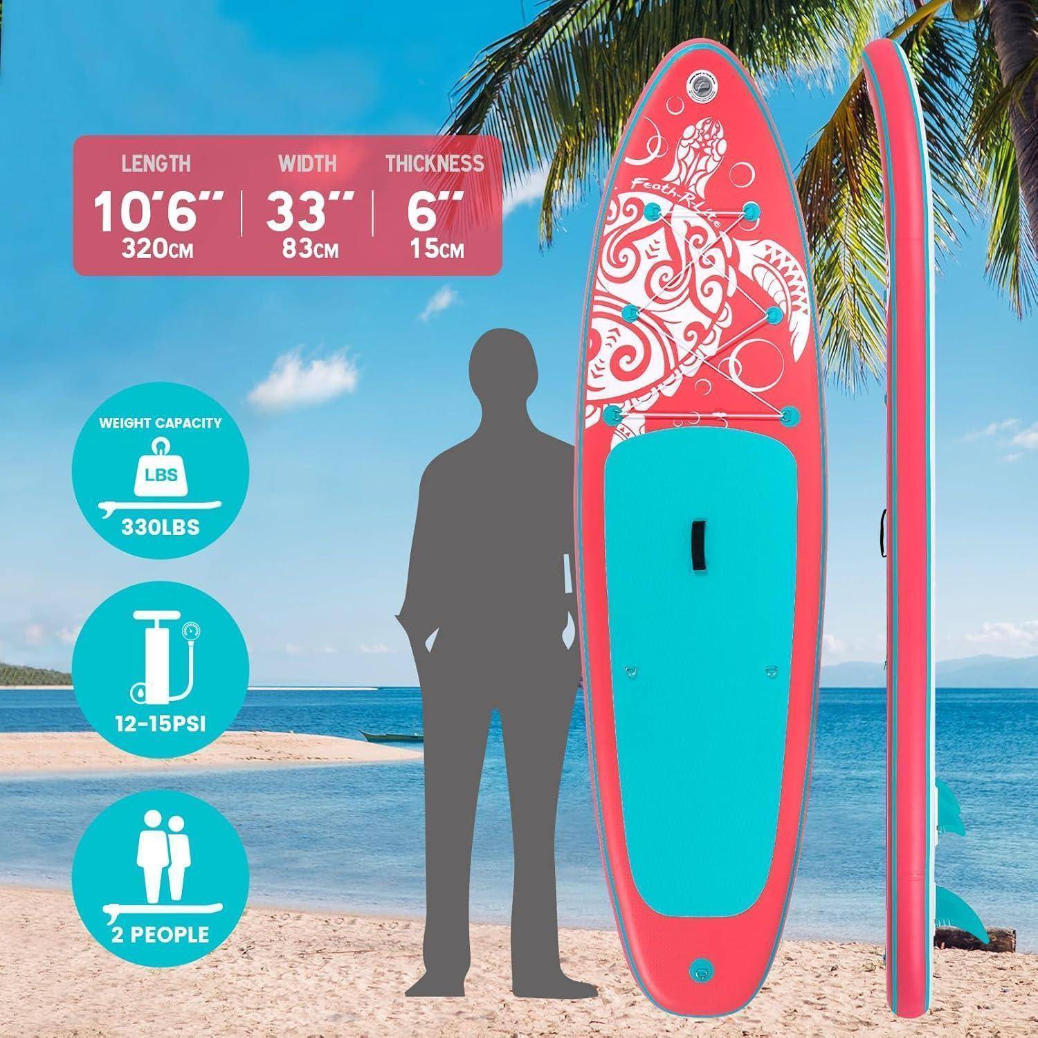 SUP Board Paddleboard Ultra Light Erwachsene Paddel Tasche Pink G