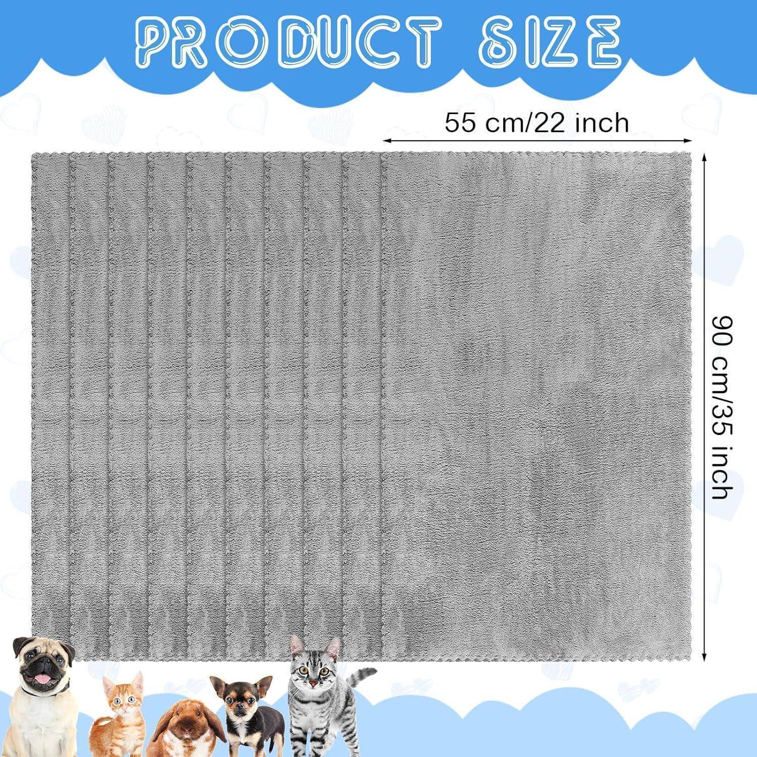 Decke Waschbar Wasserdicht Pipi Unterlage Haustier 35 x 22 Zoll grau