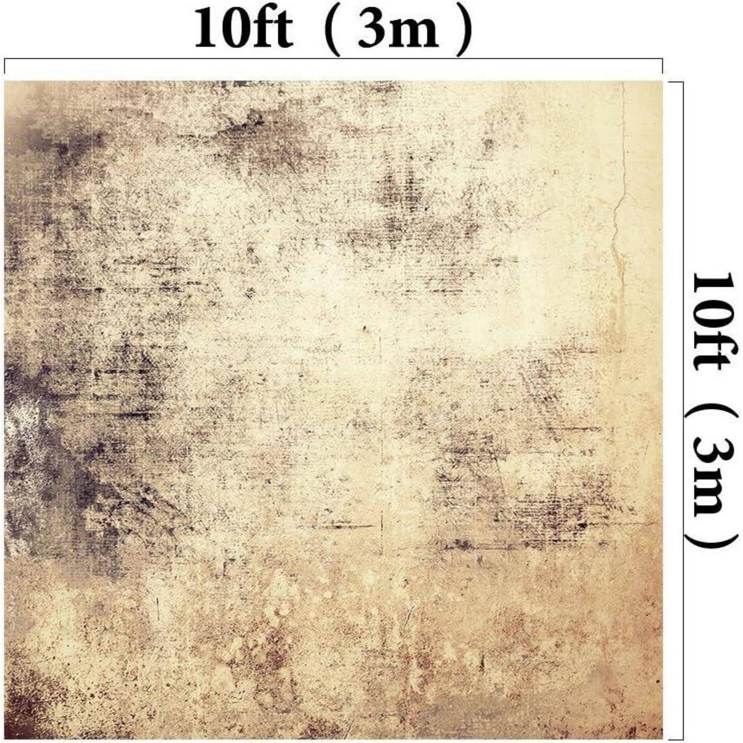 Eine große, verwitterte Wandtextur, die verdrossen und gealtert erscheint, mit Abmessungen von 10 Fuß (3 Meter) mal 10 Fuß (3 Meter).