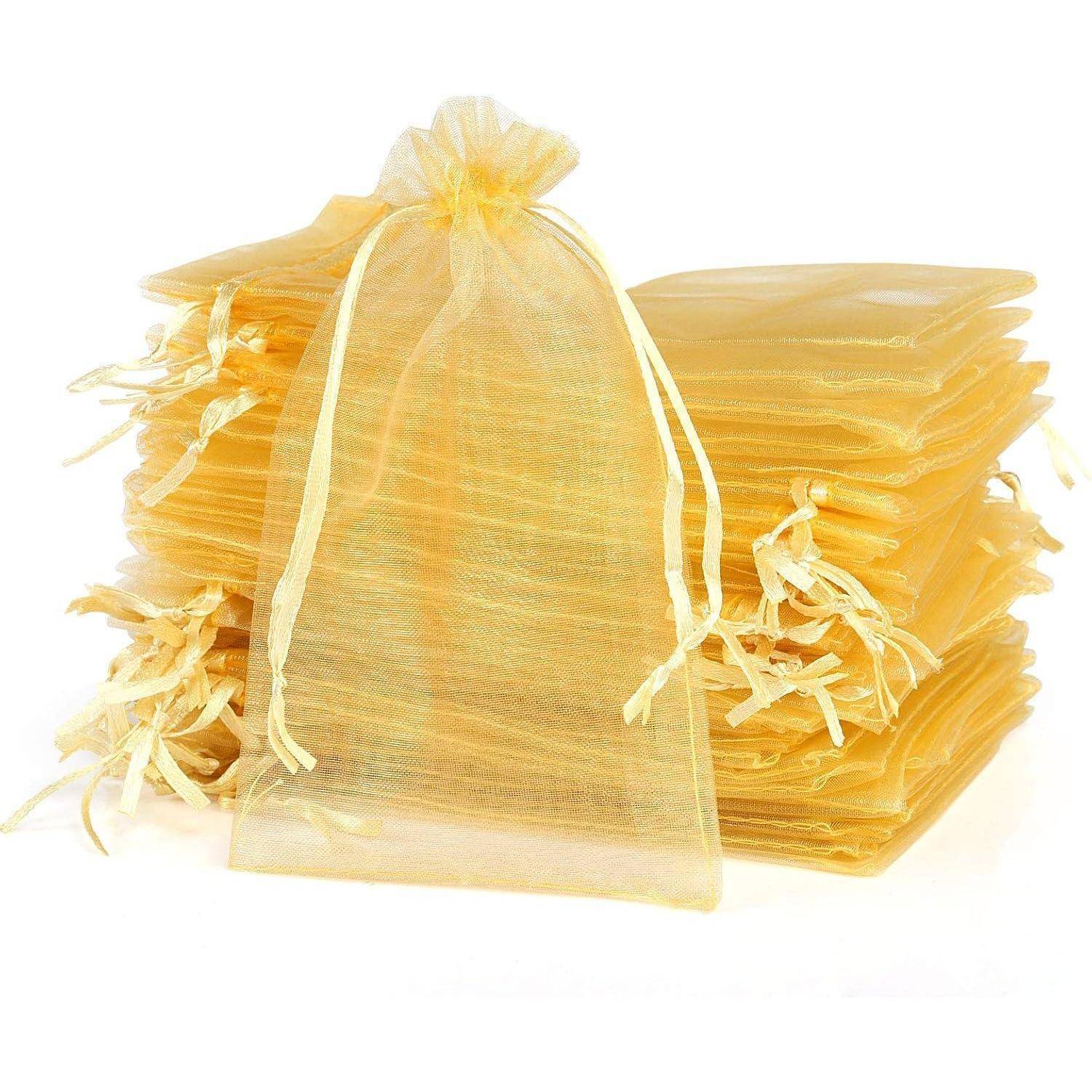Organzasäckchen Organzabeutel Schmuck 10*15cm,120pcs Gold