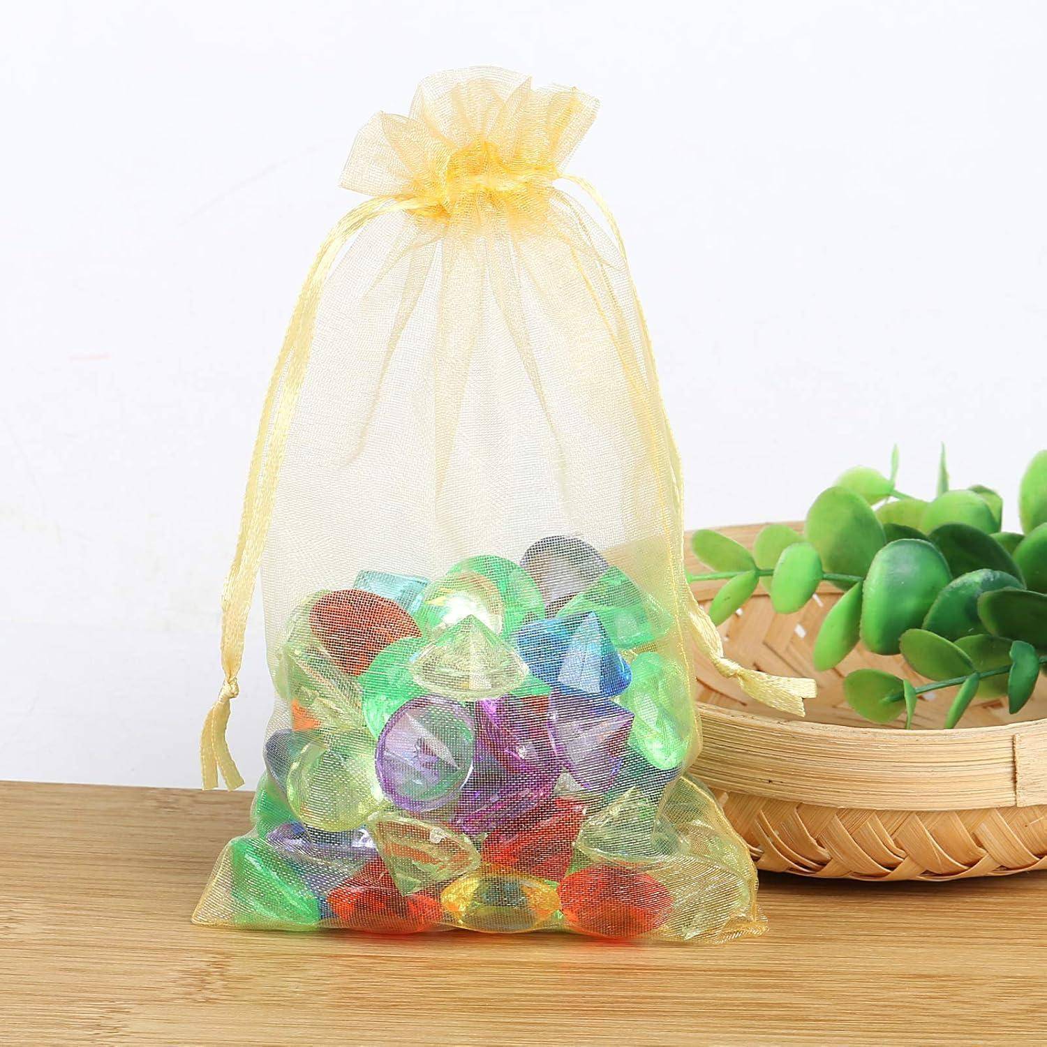 Organzasäckchen Organzabeutel Schmuck 10*15cm,120pcs Gold