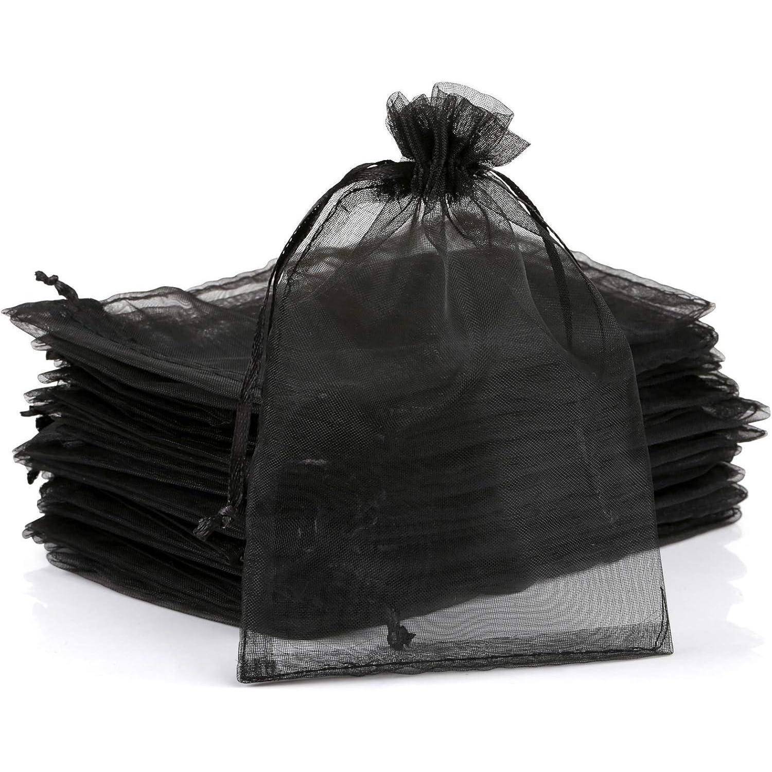 Organzasäckchen Schwarz Organzabeutel Schmuck 10*15cm,120pcs Schwarz