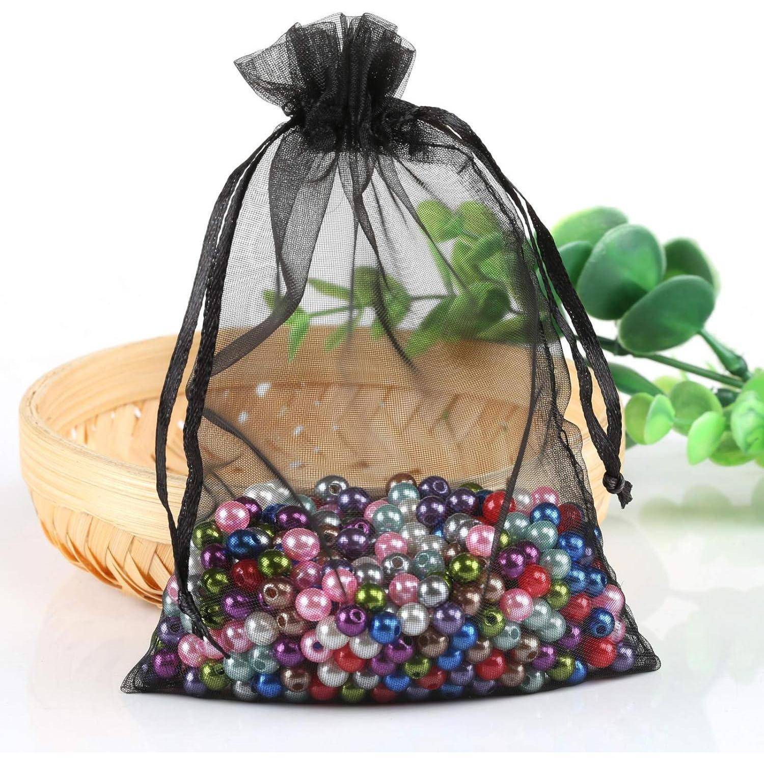 Organzasäckchen Schwarz Organzabeutel Schmuck 10*15cm,120pcs Schwarz