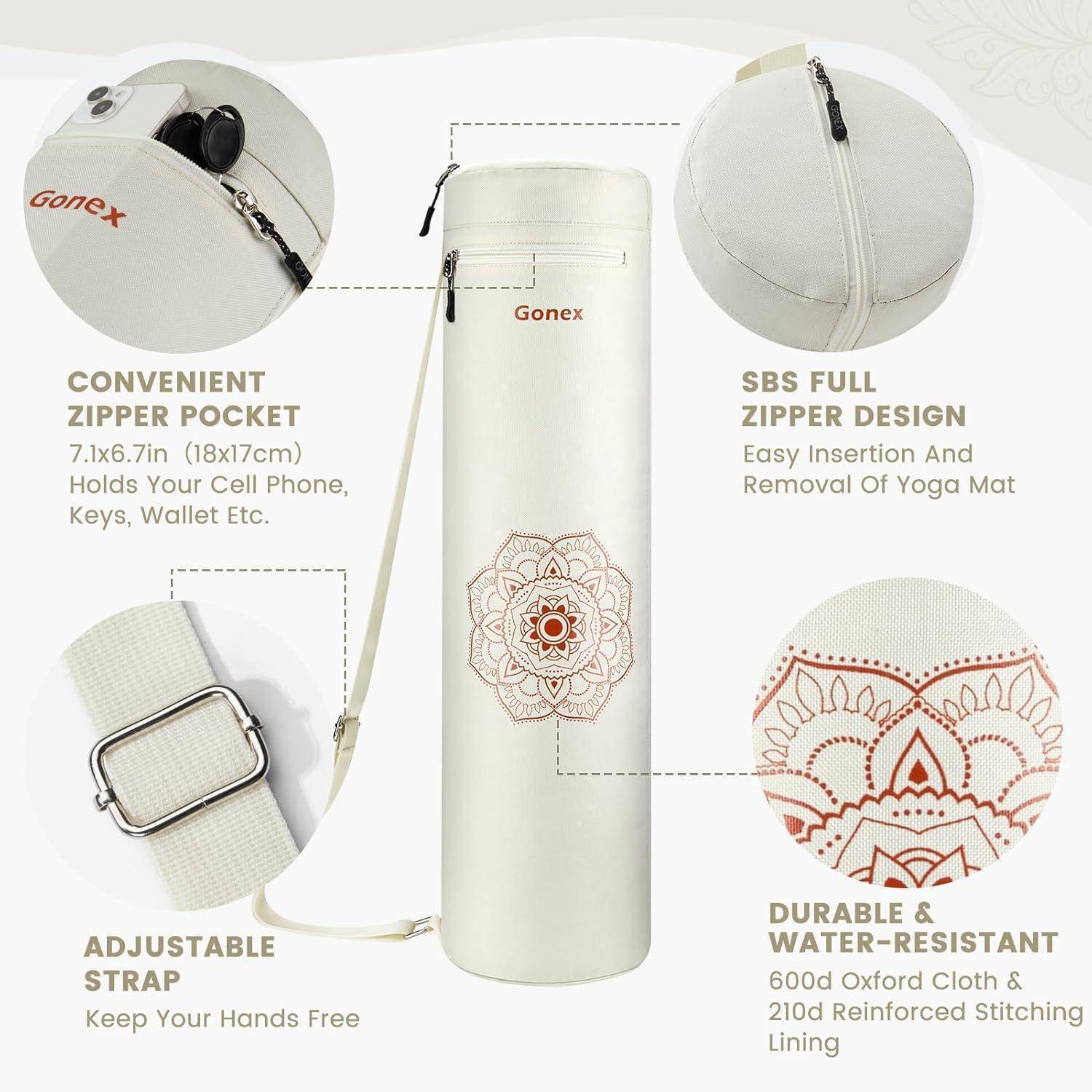 Yogatasche Yogamatte Reißverschluss Schultergurt Beige Stechapfel