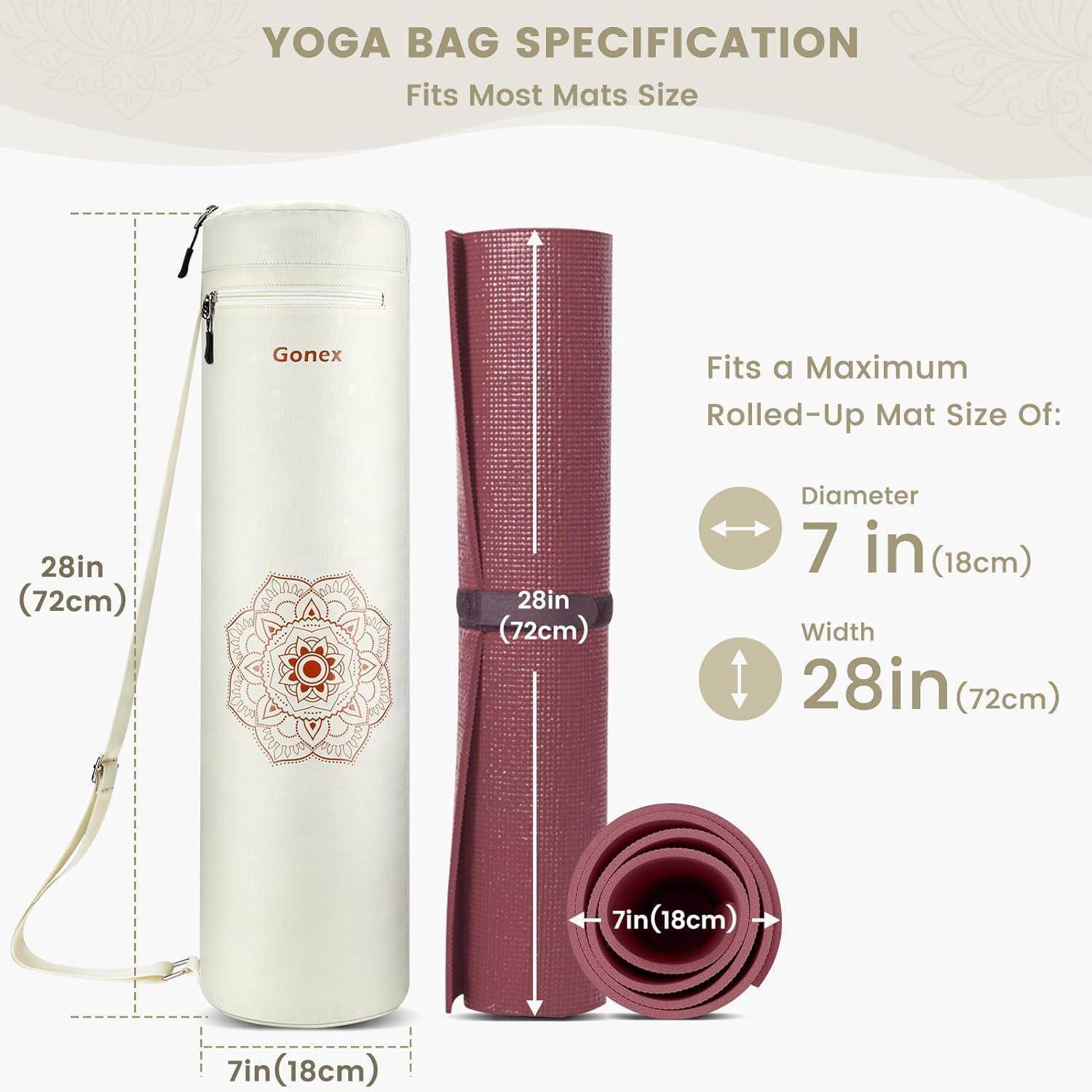 Yogatasche Yogamatte Reißverschluss Schultergurt Beige Stechapfel