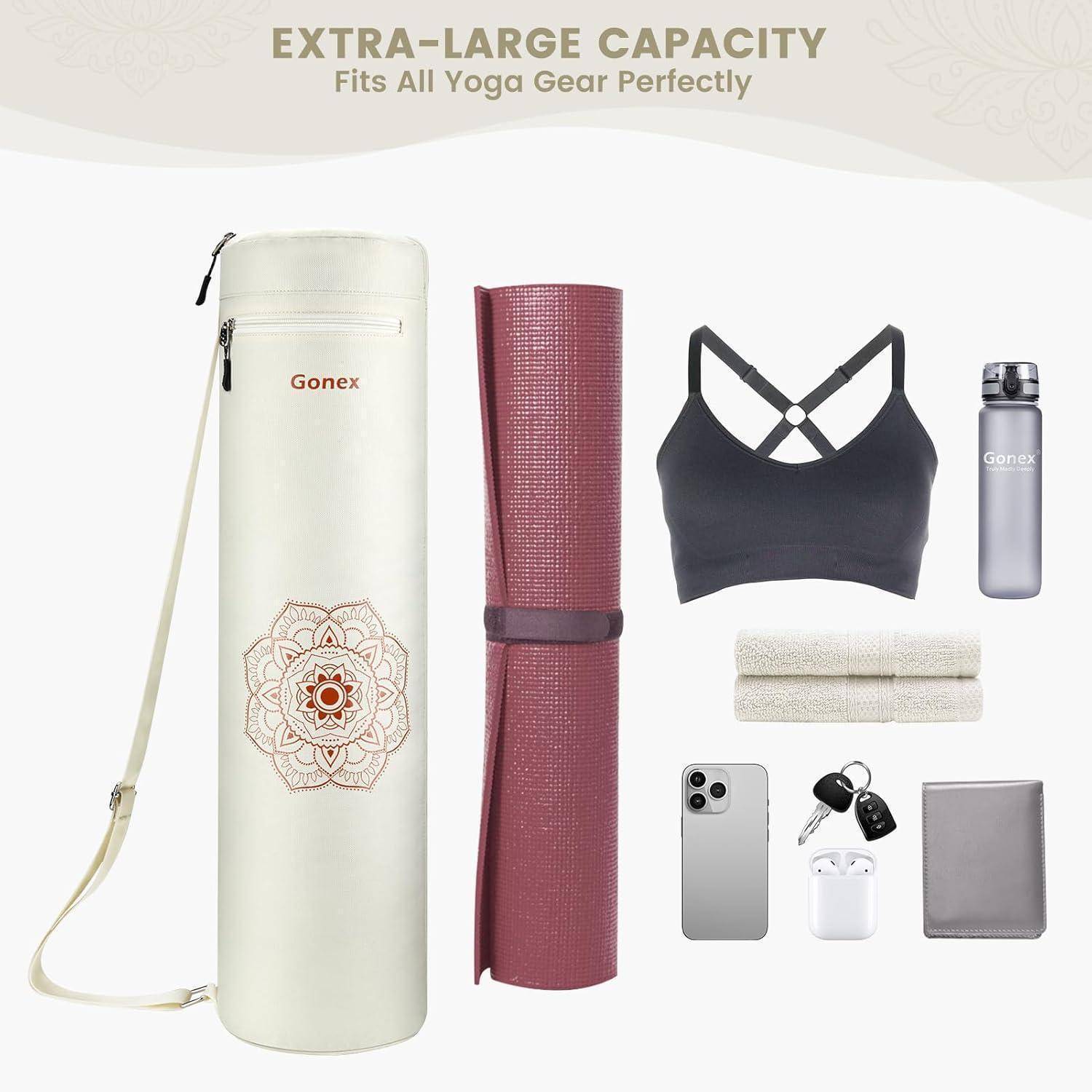 Yogatasche Yogamatte Reißverschluss Schultergurt Beige Stechapfel