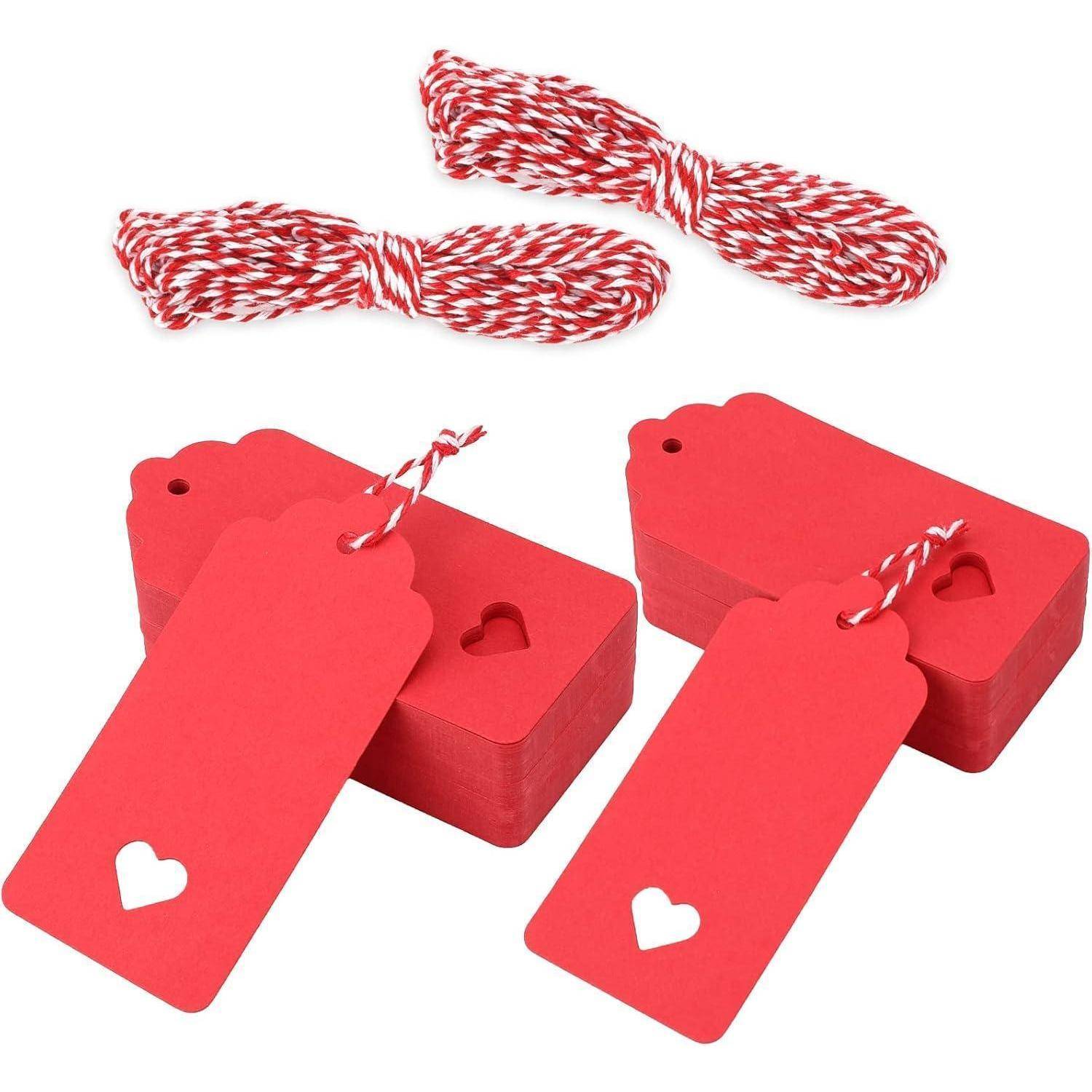 Geschenkanhänger Kraftpapier Hochzeit Valentinstag Rot 100 Stück