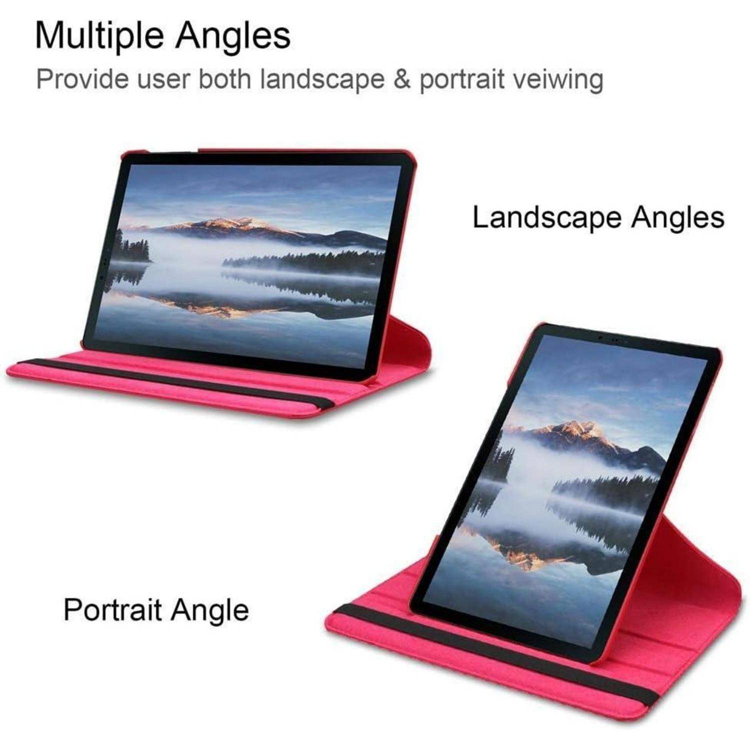 Hülle Tab A 10 5 2018 Folio 360 Leder Auto Schlaf Wach rosa