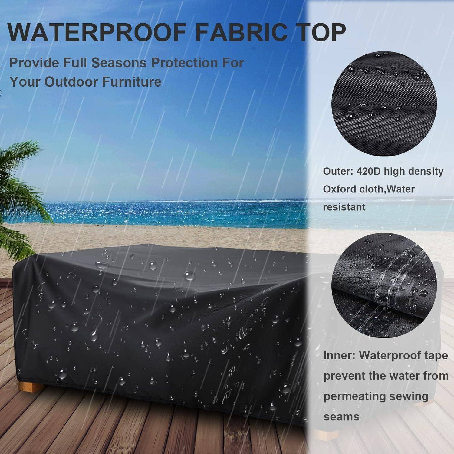 Gartenmöbelabdeckung wasserdicht 420D Oxford AntiUV Rattan 150x90x70cm
