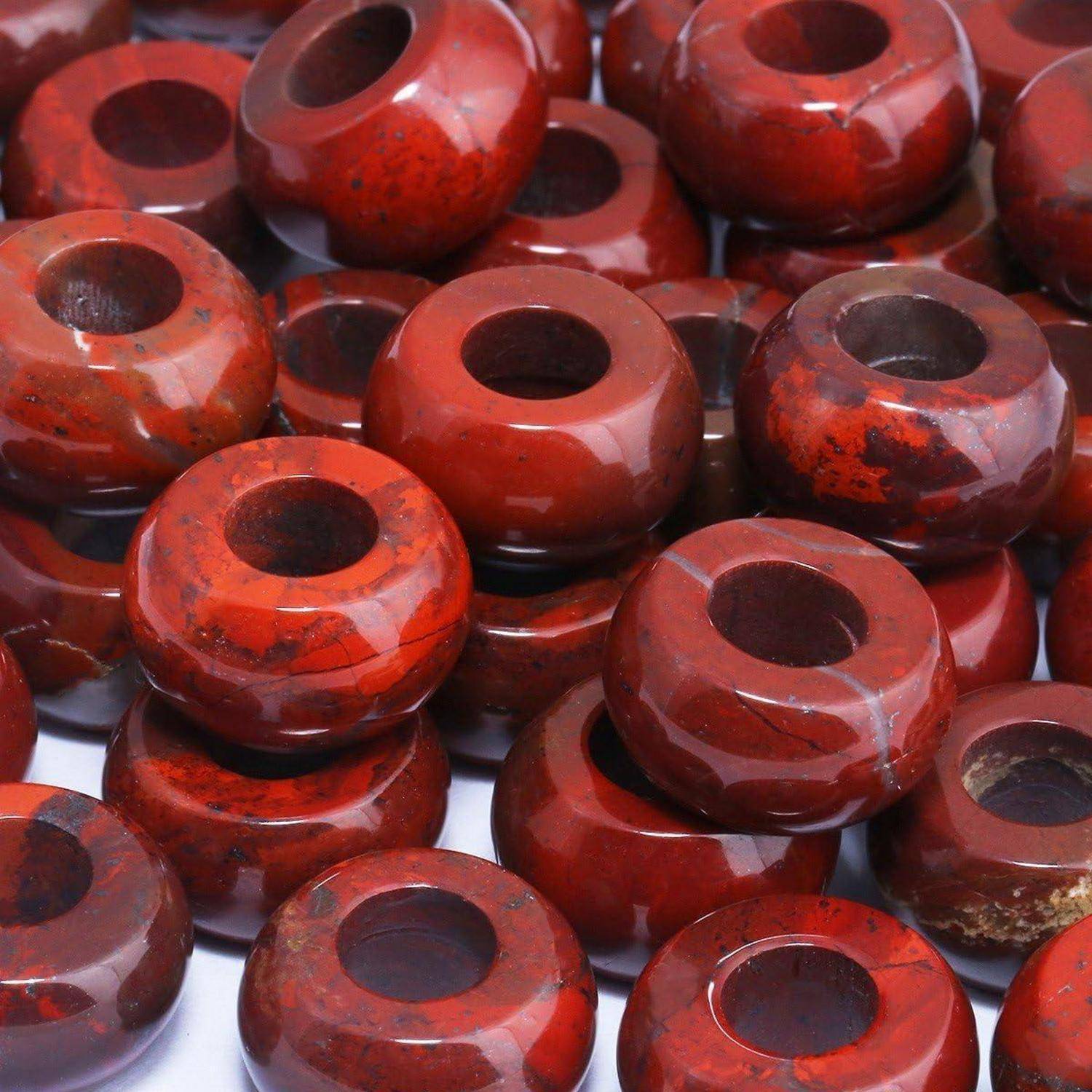 Schmuckperlen Roter Jaspis Charms (14mmx8mm, Packung mit 20 Stück)