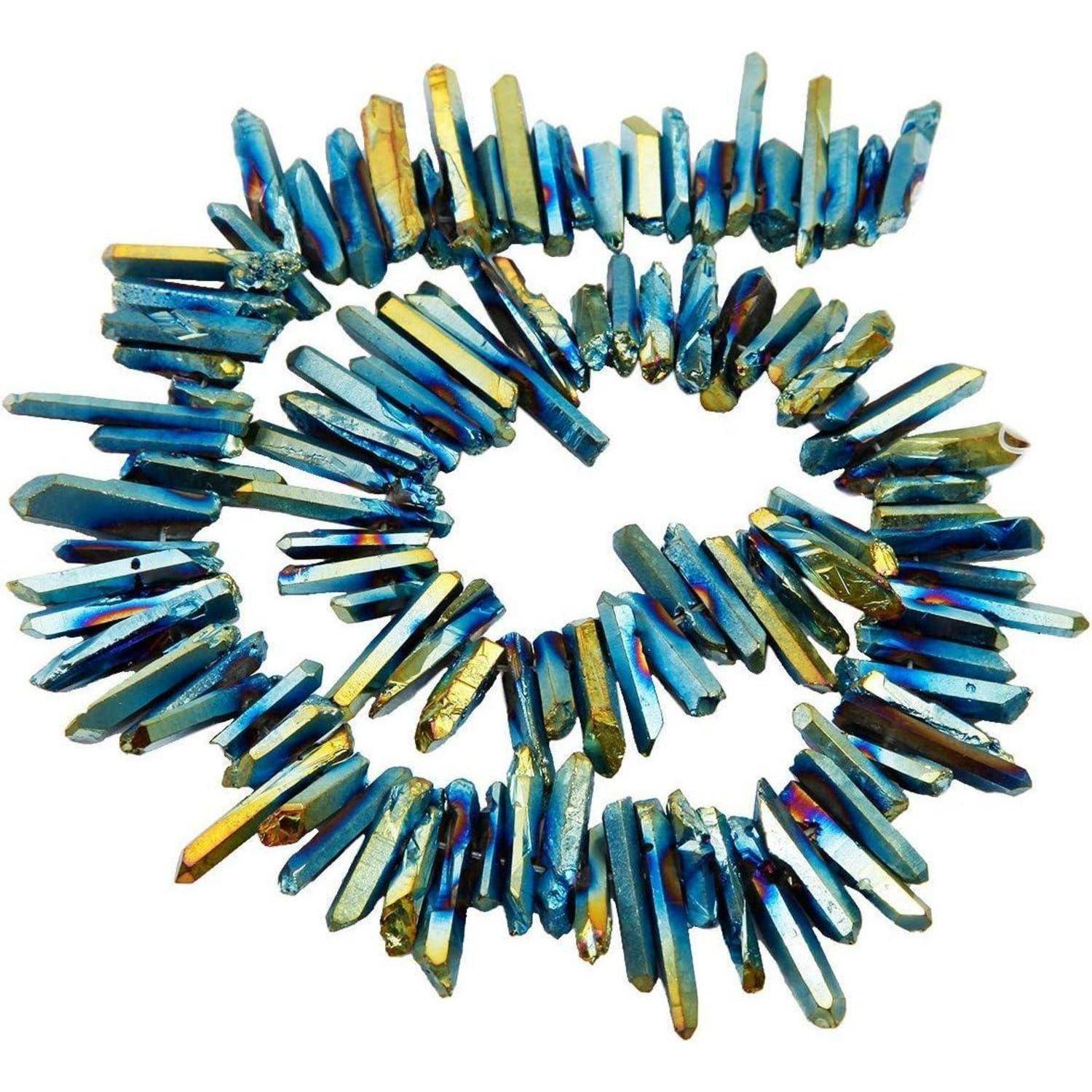 Perlen Titanium Beschichtet Regenbogen Grün grob 12mm 35mm Perlen