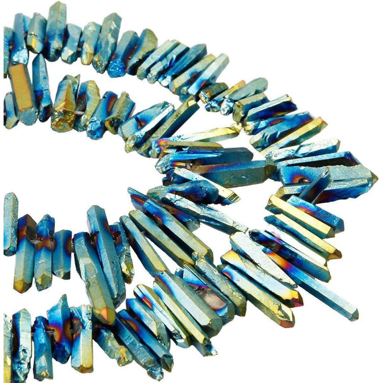 Perlen Titanium Beschichtet Regenbogen Grün grob 12mm 35mm Perlen