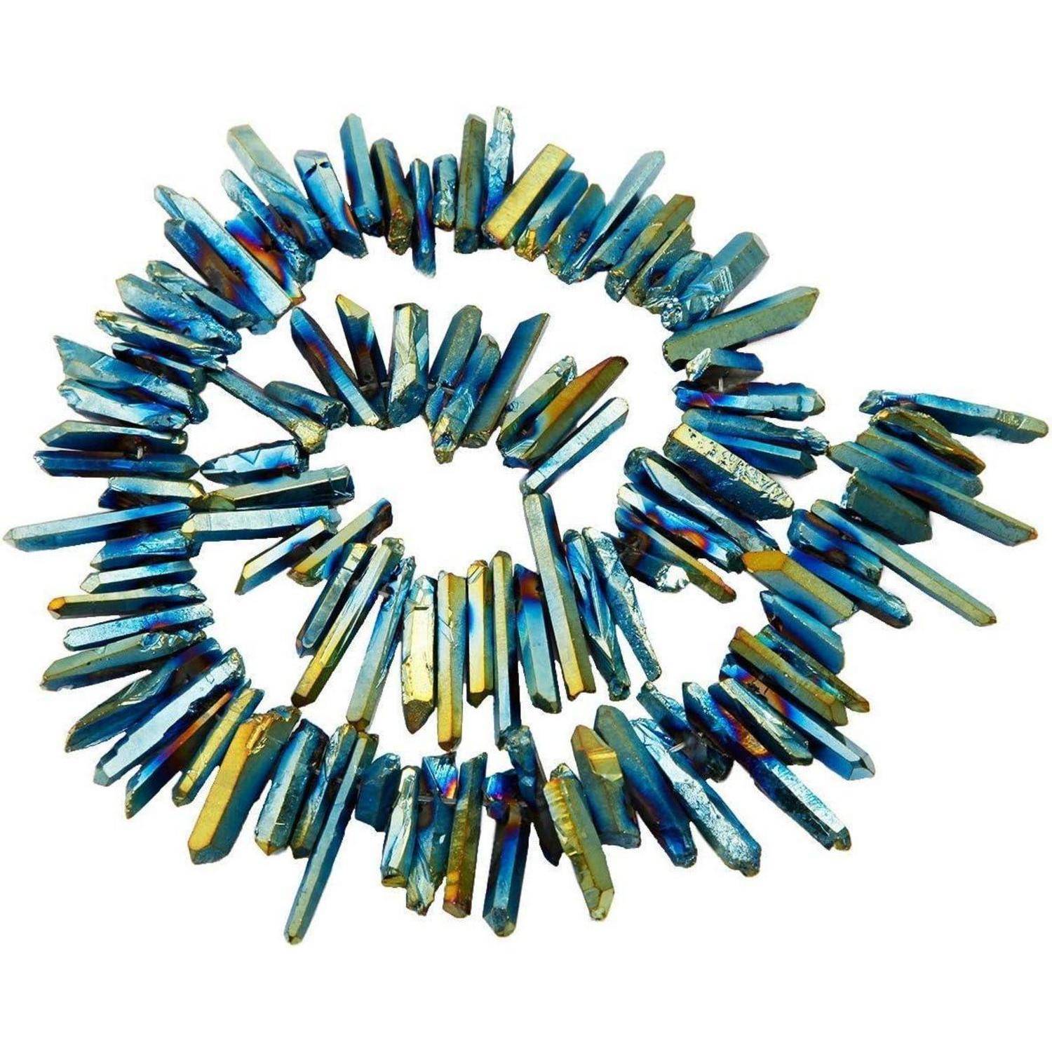 Perlen Titanium Beschichtet Regenbogen Grün grob 12mm 35mm Perlen