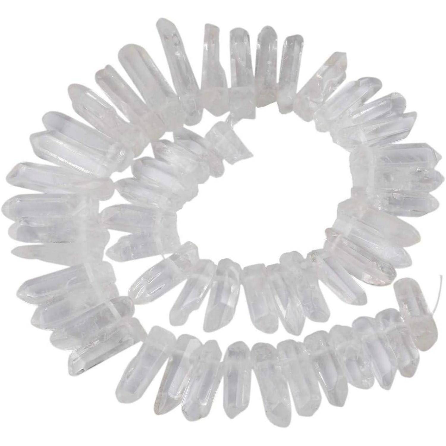 Perlen Titanium natürlicher Bergkristall Poliert 13mm 42mm Perlen