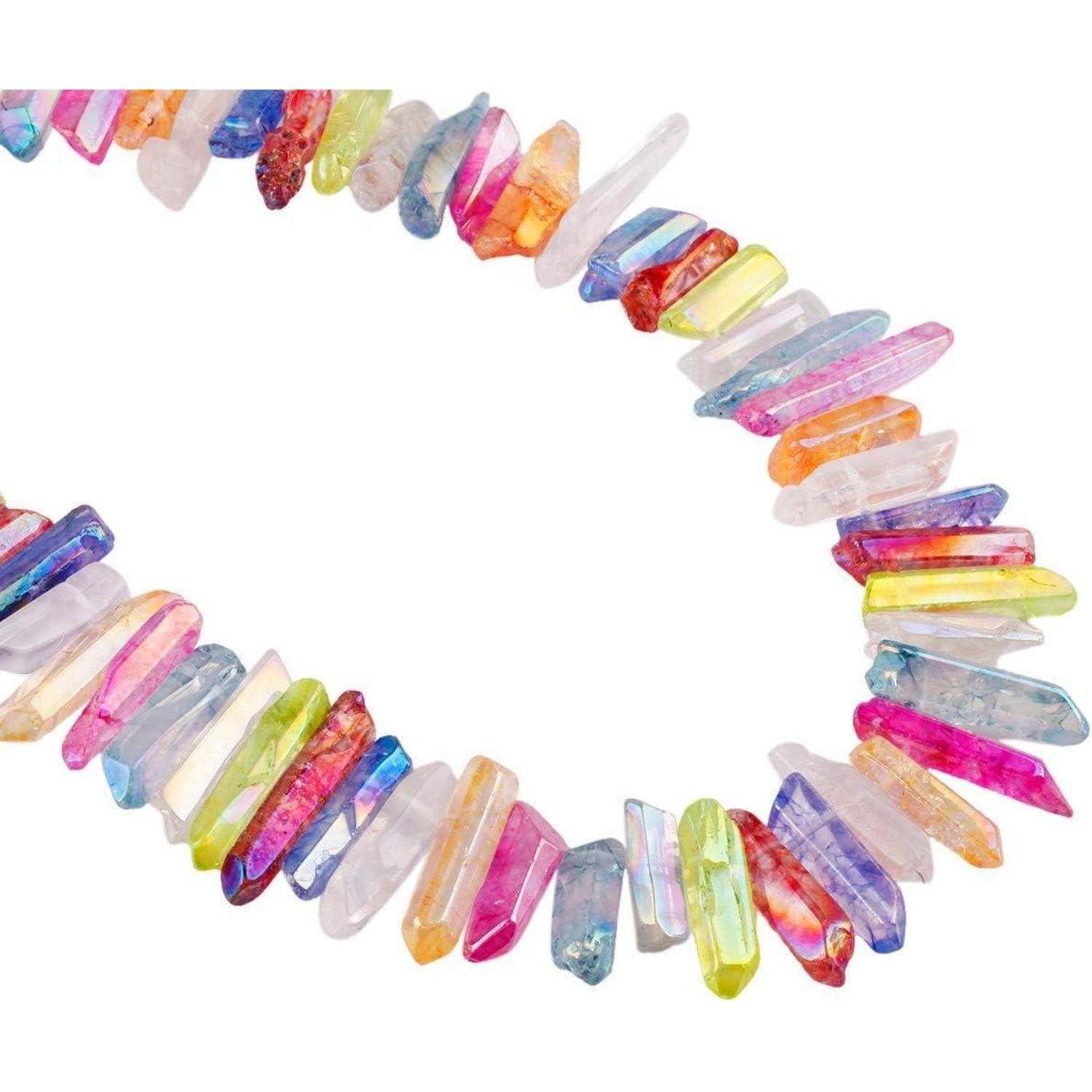 Perlen Titanium Kristall Quarz Regenbogen poliert 13mm 42mm Perlen