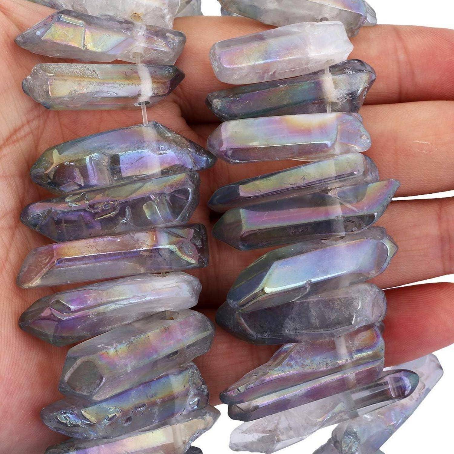 Perlen Titanium Kristall Transparent Regenbogen grob 13mm 45mm Perlen