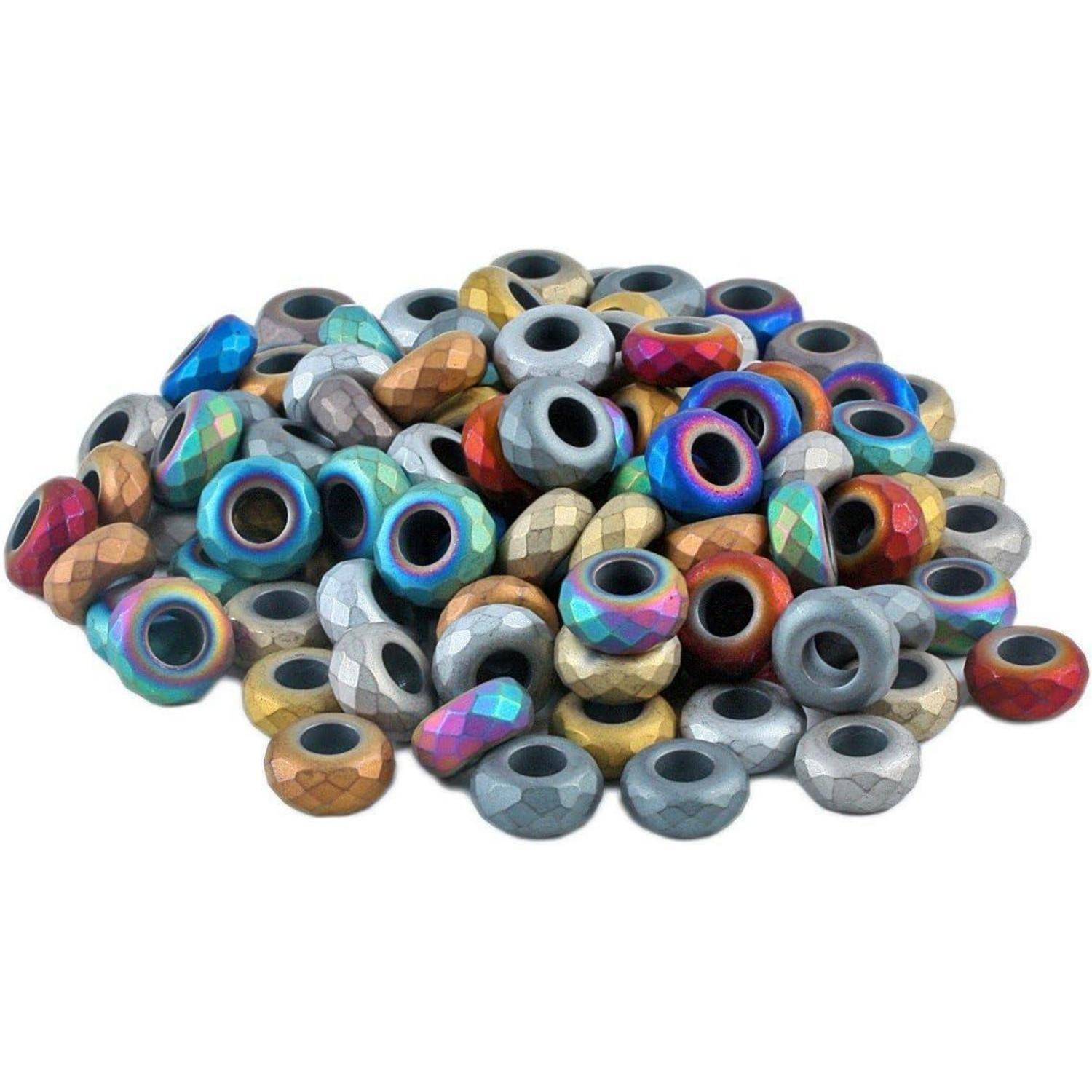 Schmuckperlen Facettierter Hämatit (14mmx7mm, Packung mit 20 Stück)