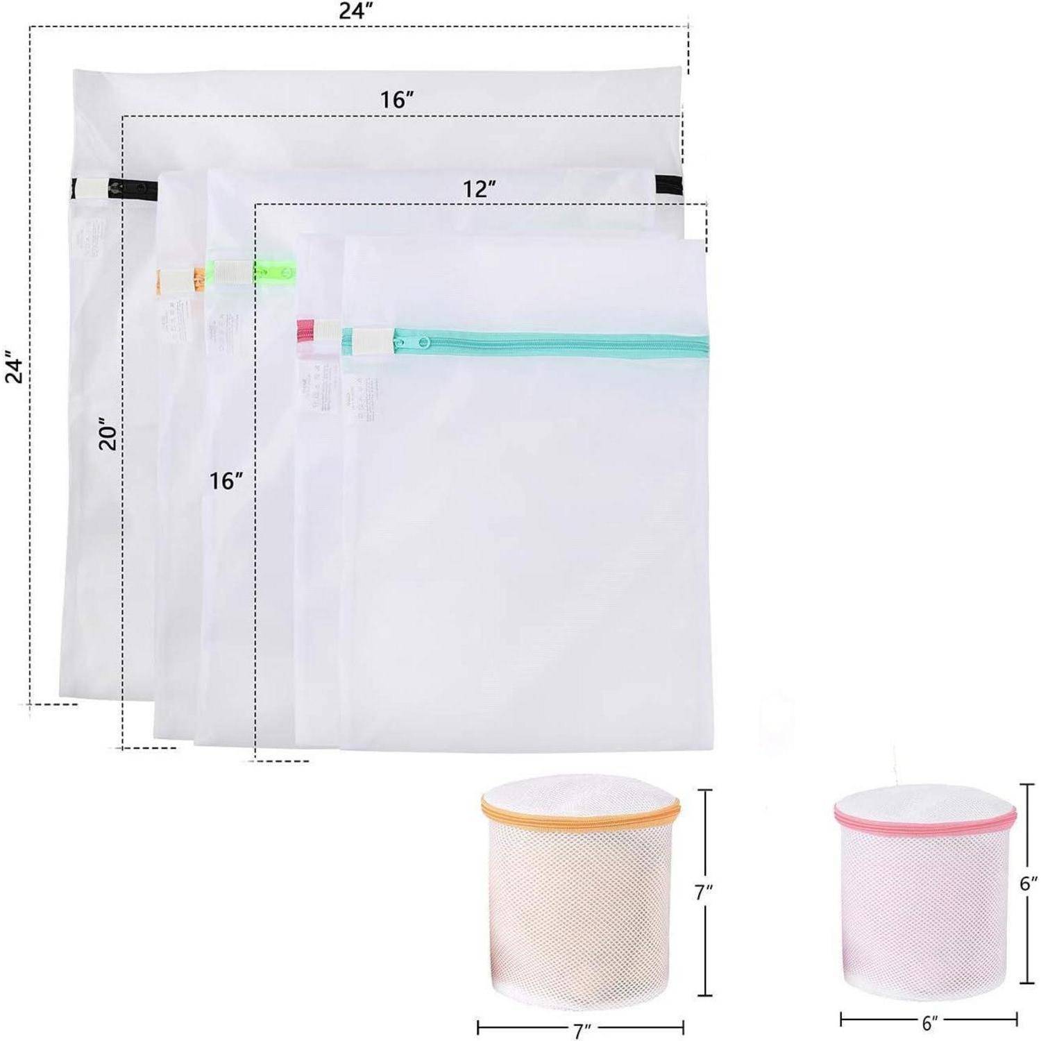 Wäschesäcke Mesh Waschmaschine 7 Set 1XL 2L 2M 2BH Weißes Netz
