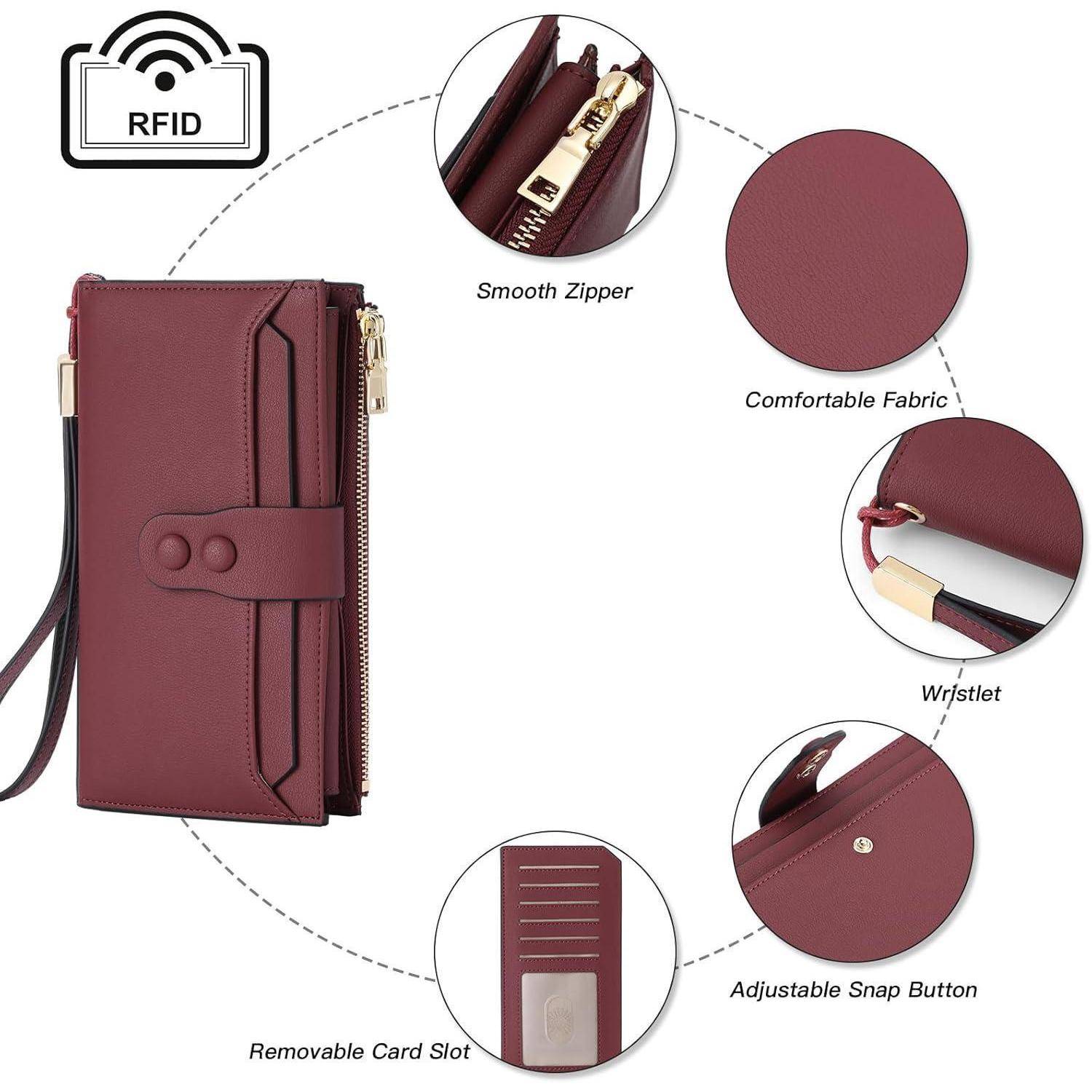 Portemonnaie Damen RFID Groß Kartenhalter Münztasche A-lila
