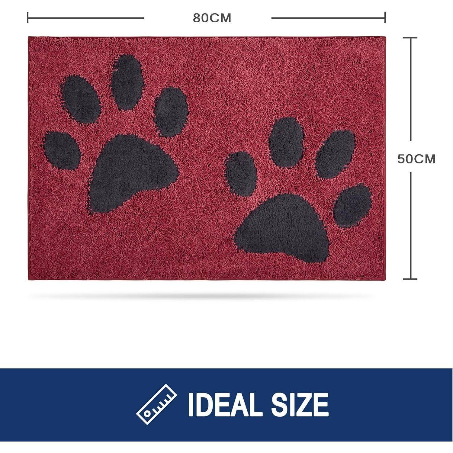 Schmutzfangmatte waschbar absorbierend Rot 50 x 80 cm (Rechteckig)