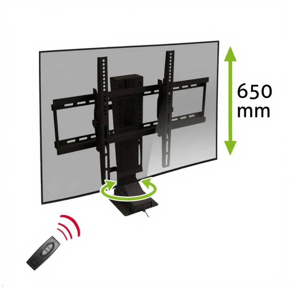 MonLines MLS039B TV Lift mit Schwenkbereich bis 60 kg, 650mm Hub, schwarz