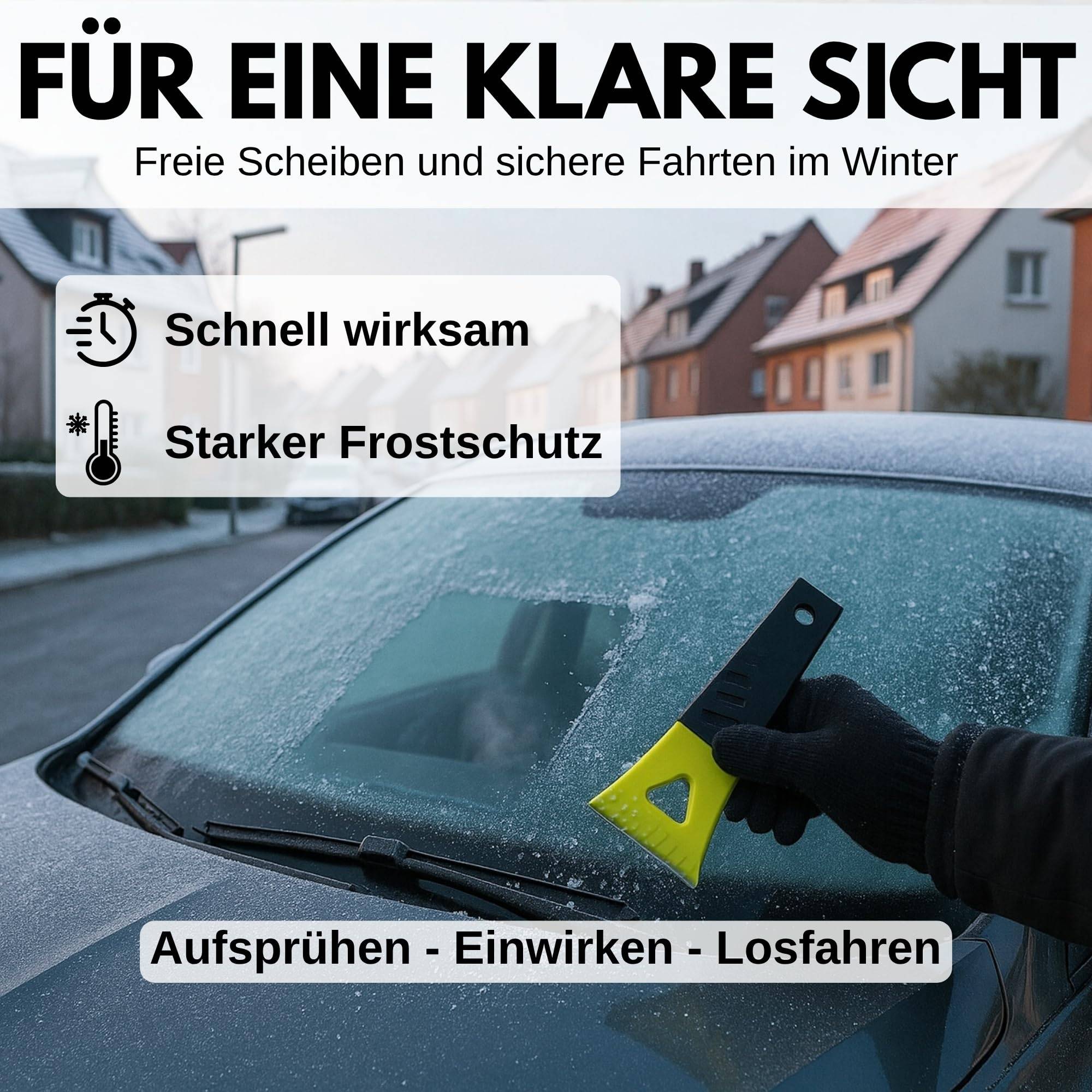 Auto Winter Set 2x Eiskratzer + Enteiser Spray Enteisung Windschutzscheiben Scheibe PKW LKW