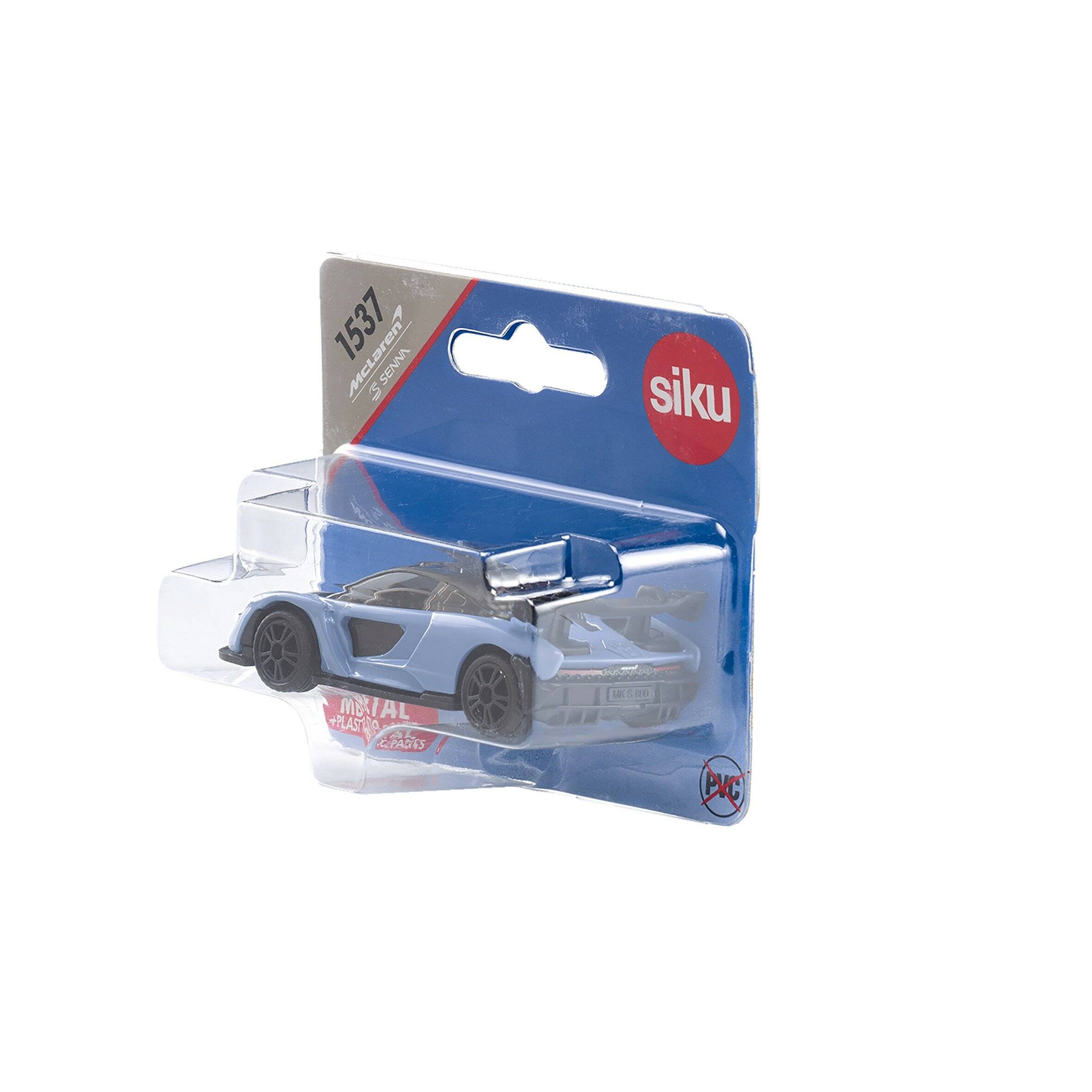 Ein Spielzeugauto in seiner Verpackung, mit der Aufschrift 