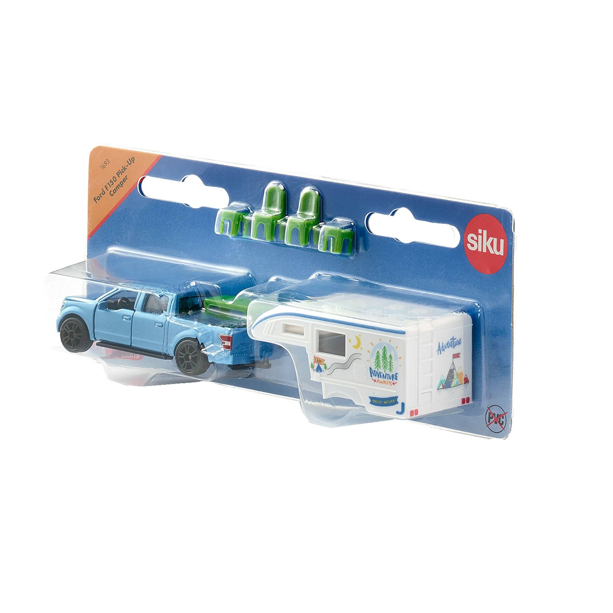 SIKU SUPER Ford F150 Pick-Up Camper, Modellfahrzeug (blau/weiÃ  )