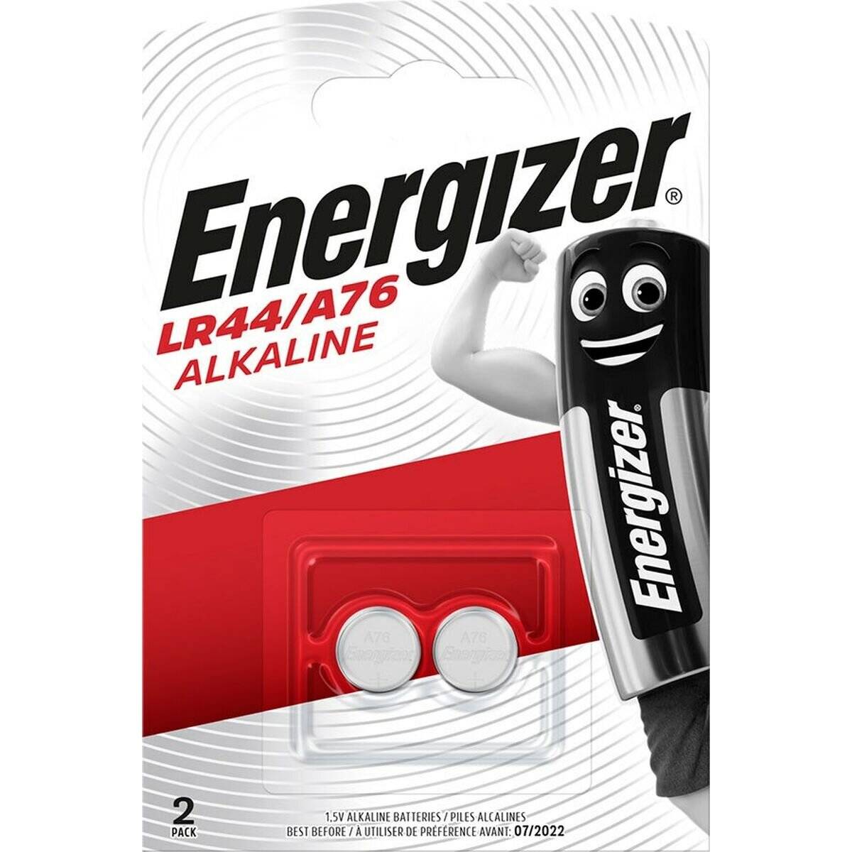 Energizer LR44/A76 Batterien, Lithium Knopfzelle, 2 Stück