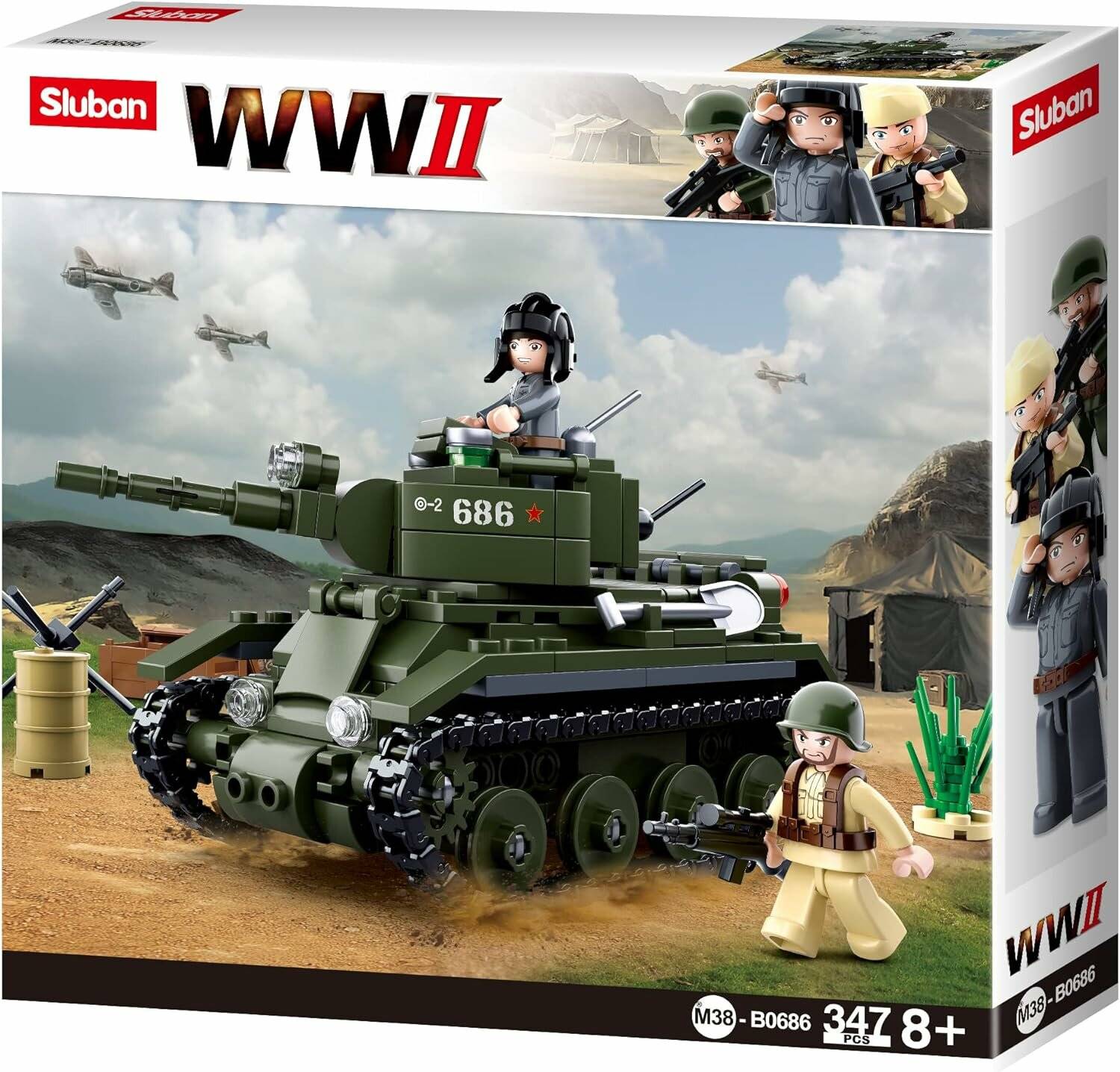 Sluban M38-B0686 - WWII -Allied Light Cavalry Tank