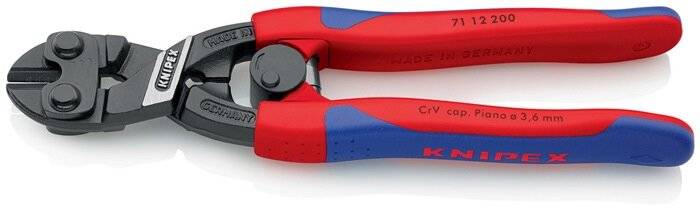 Rot- und blaugriffige Zangen, teilweise sichtbar, die ein robustes Design und ergonomischen Griff veranschaulichen.