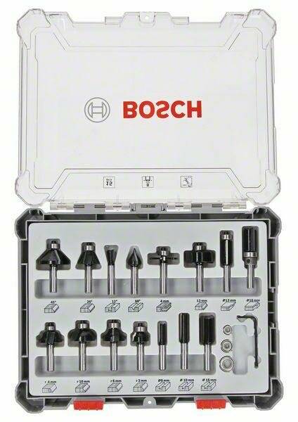 Bosch FrÃ ¤ ser-Set, 15-teilig (8mm-Schaft)