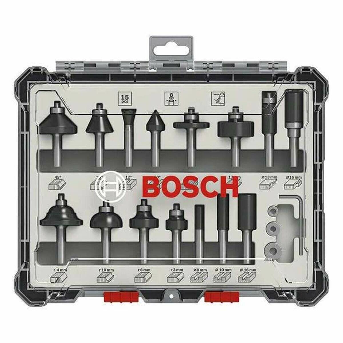 Bosch FrÃ ¤ ser-Set, 15-teilig (8mm-Schaft)